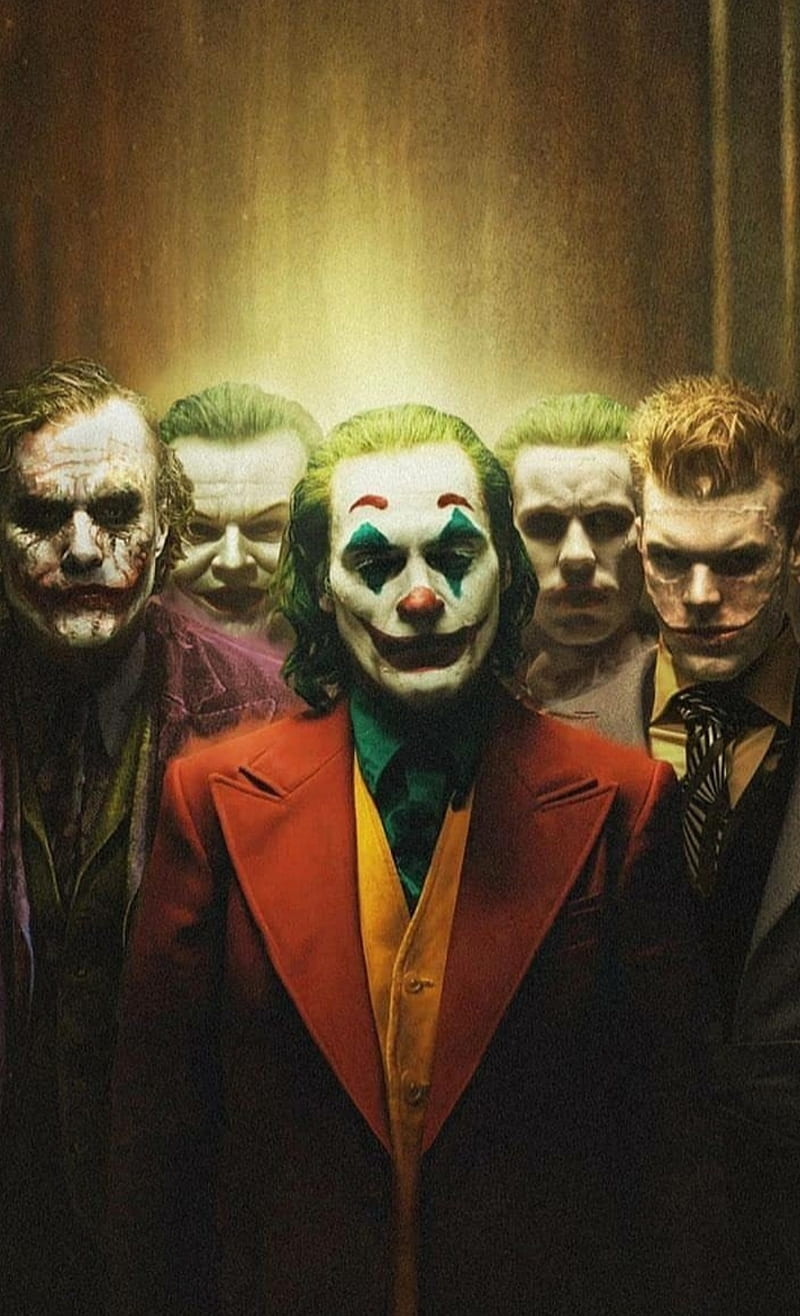 800x1316 Joker, all jokers, batman, heath ledger, joaquin phoenix, the dark knight, HD phone wallpaper