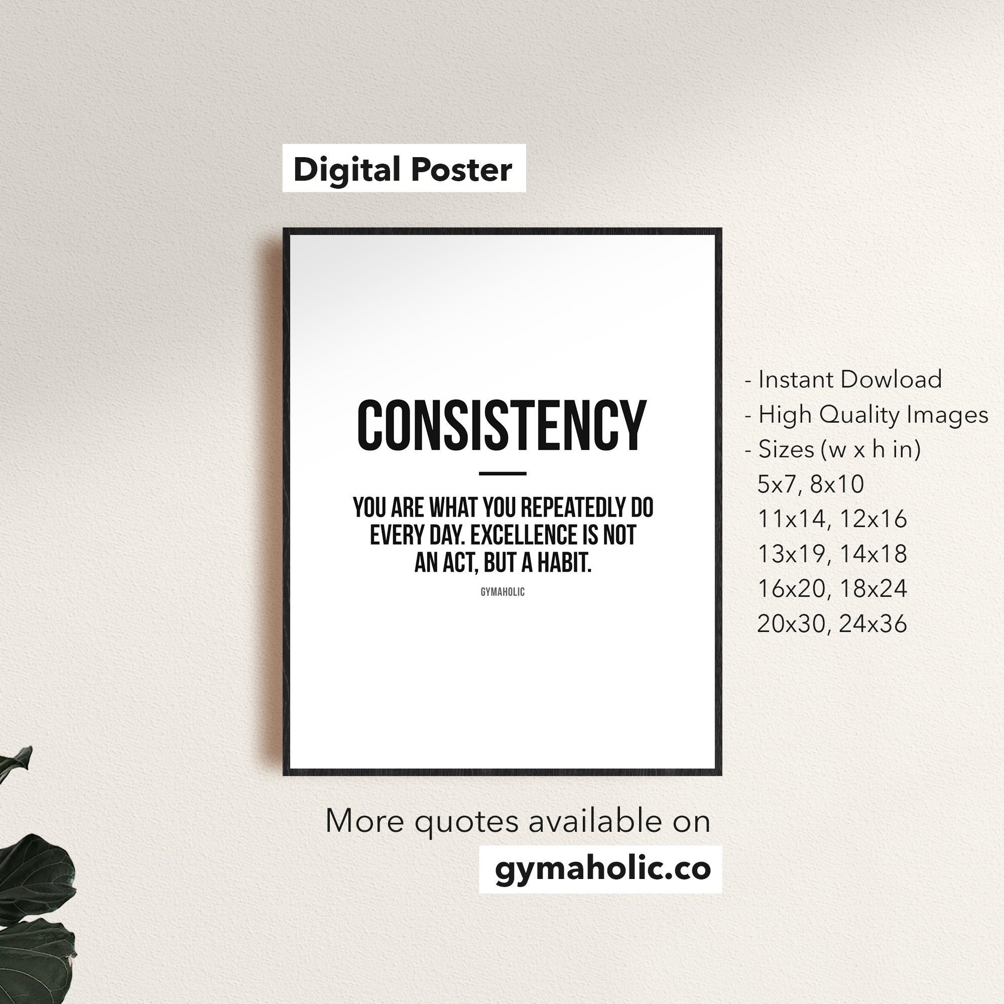 2000x2000 Consistency Quote Print: Motivational Home Decor (digital Download)