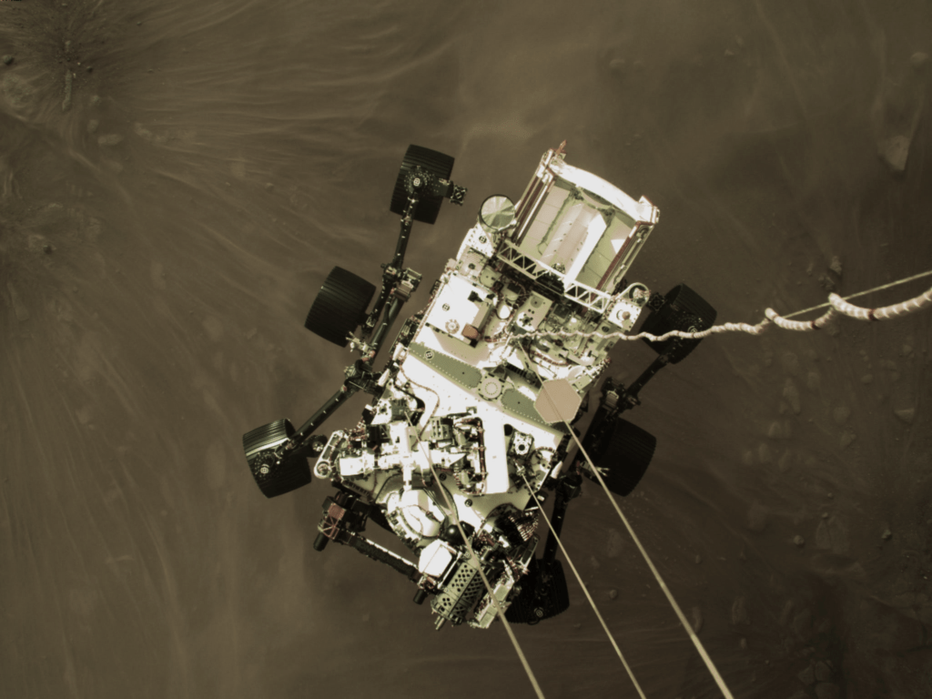 1024x768 NASA's Perseverance sends picture after landing