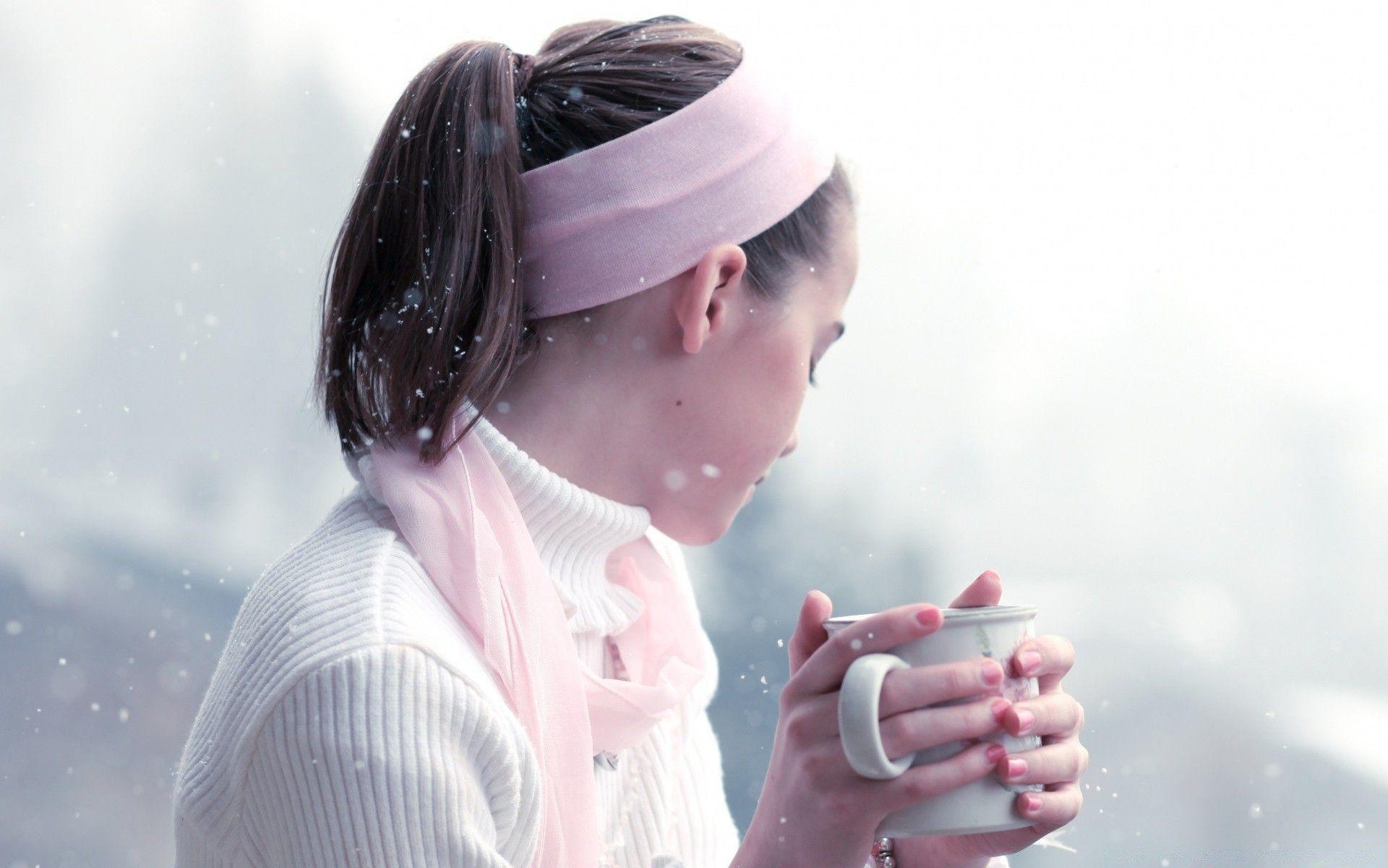 1920x1200 Girl Drinking Hot Tea