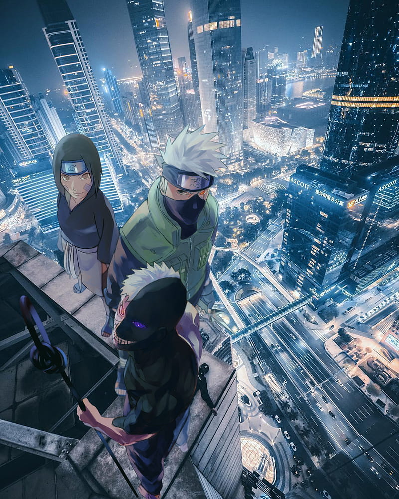 800x1000 Old Team anime, anime, kakashi, kakashi, naruto, naruto, obito, obito, rin, HD phone wallpaper