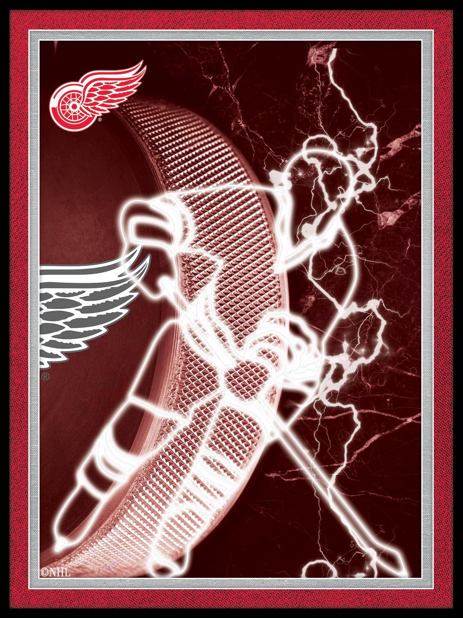 1500x2000 Detroit Red Wings Neon Player 12x16
