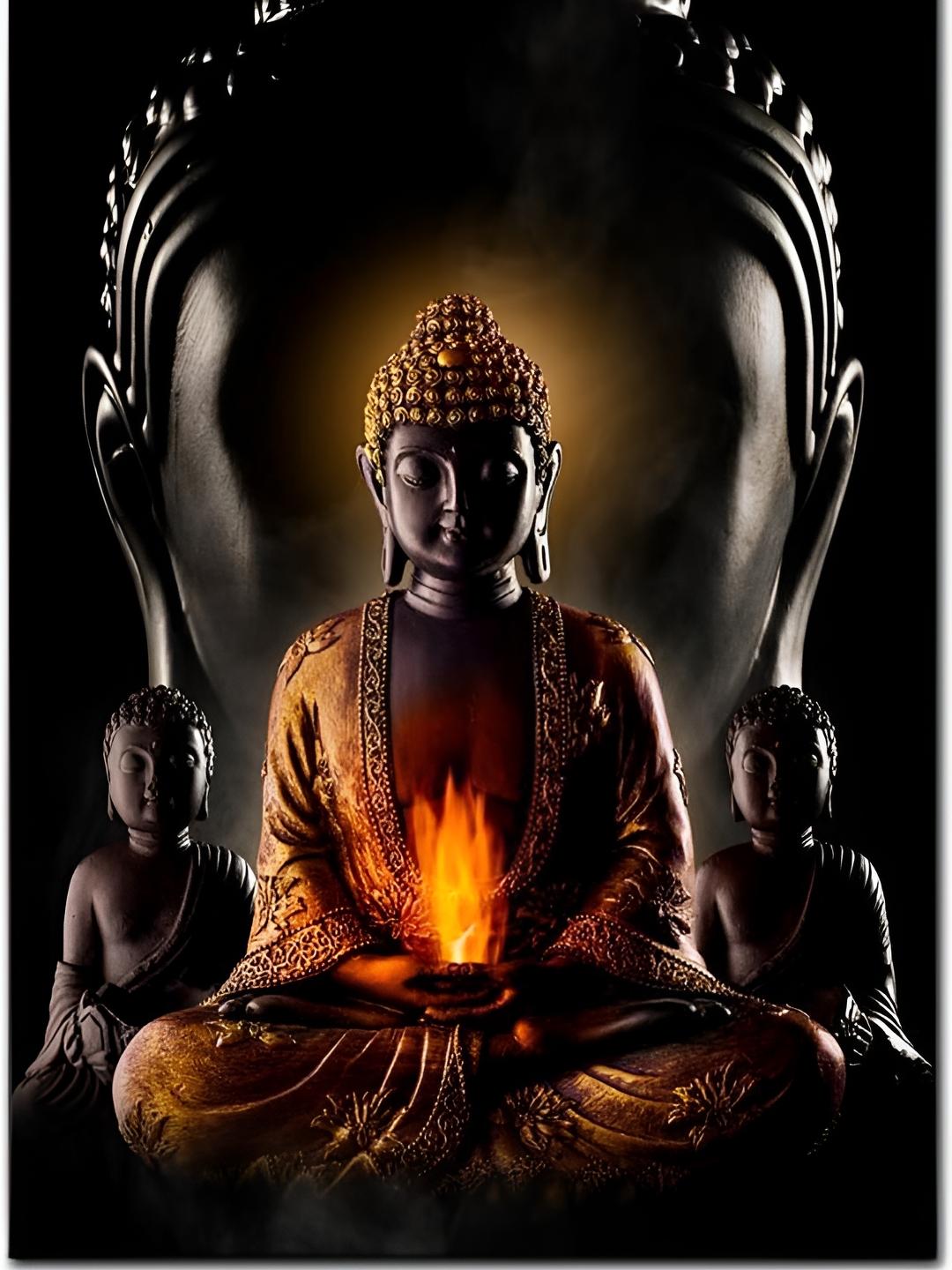 1080x1440 Buy Wallpics Black & Brown Buddha Religious Printed Waterproof Wallpaper and Stickers for Unisex 28222398