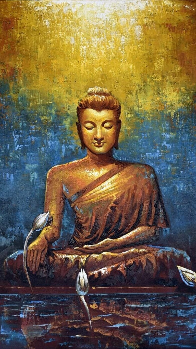 800x1421 Buddha, black, gold, meditation, spiritual, yoga, HD phone wallpaper