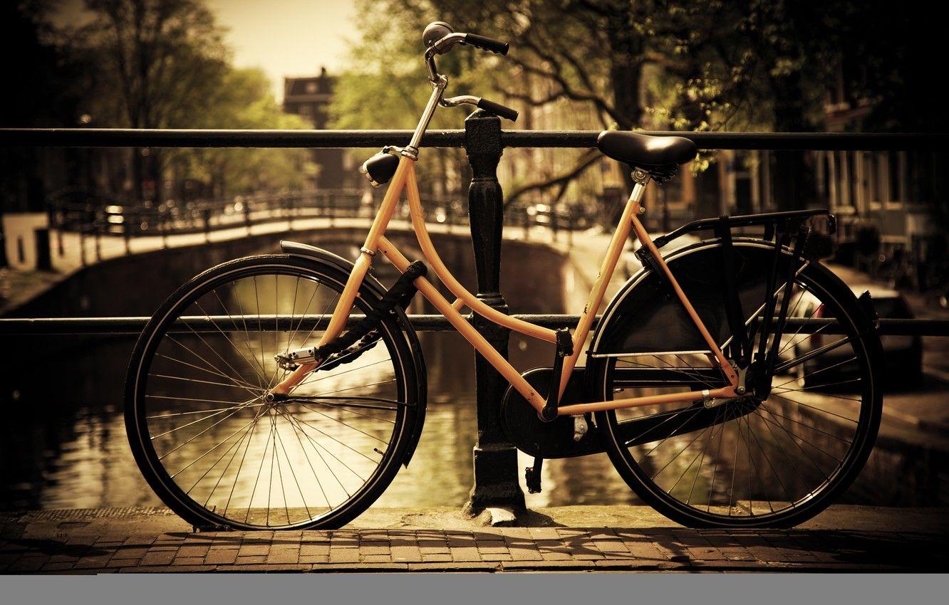 1332x850 Wallpaper bridge, bike, the city, fence, Amsterdam, channel, Netherlands, Amsterdam, Nederland image for desktop, section город