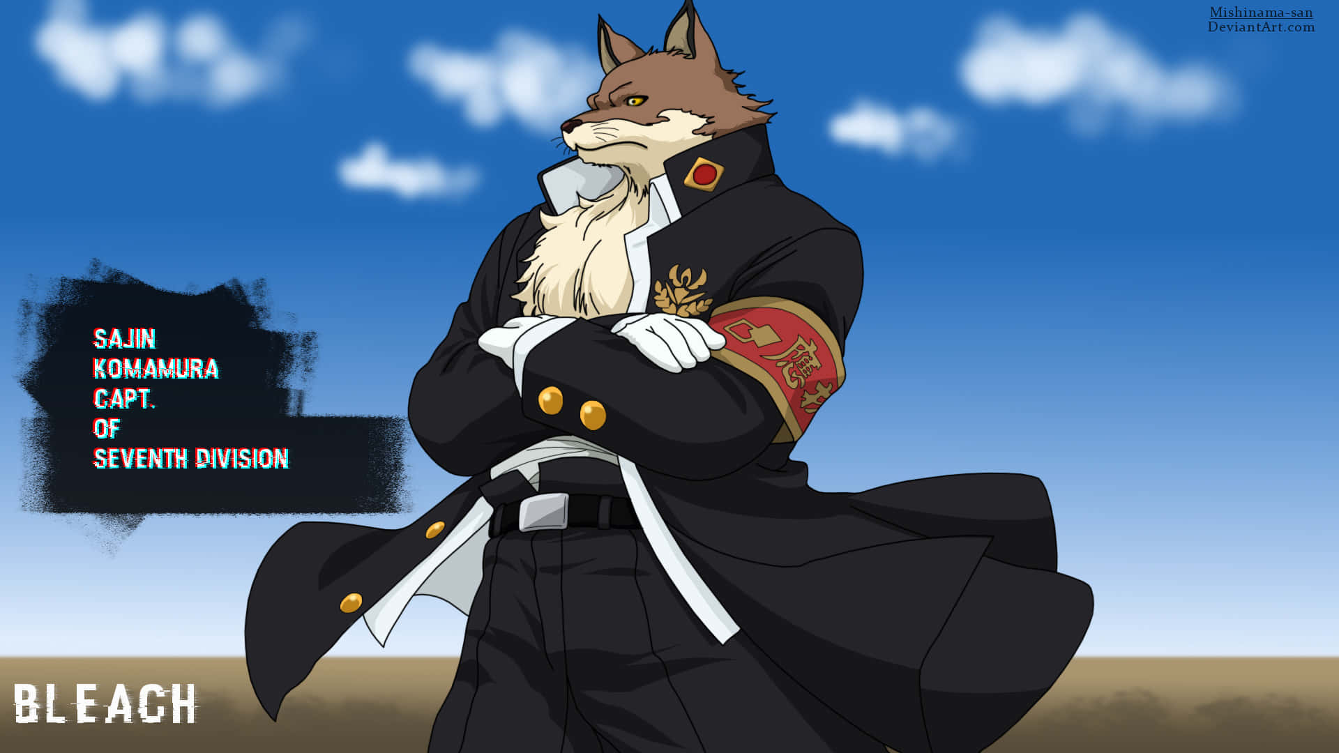 1920x1080 Download Sajin Komamura, leader of the 7th Division of the Gotei showing his intimidating strength Wallpaper
