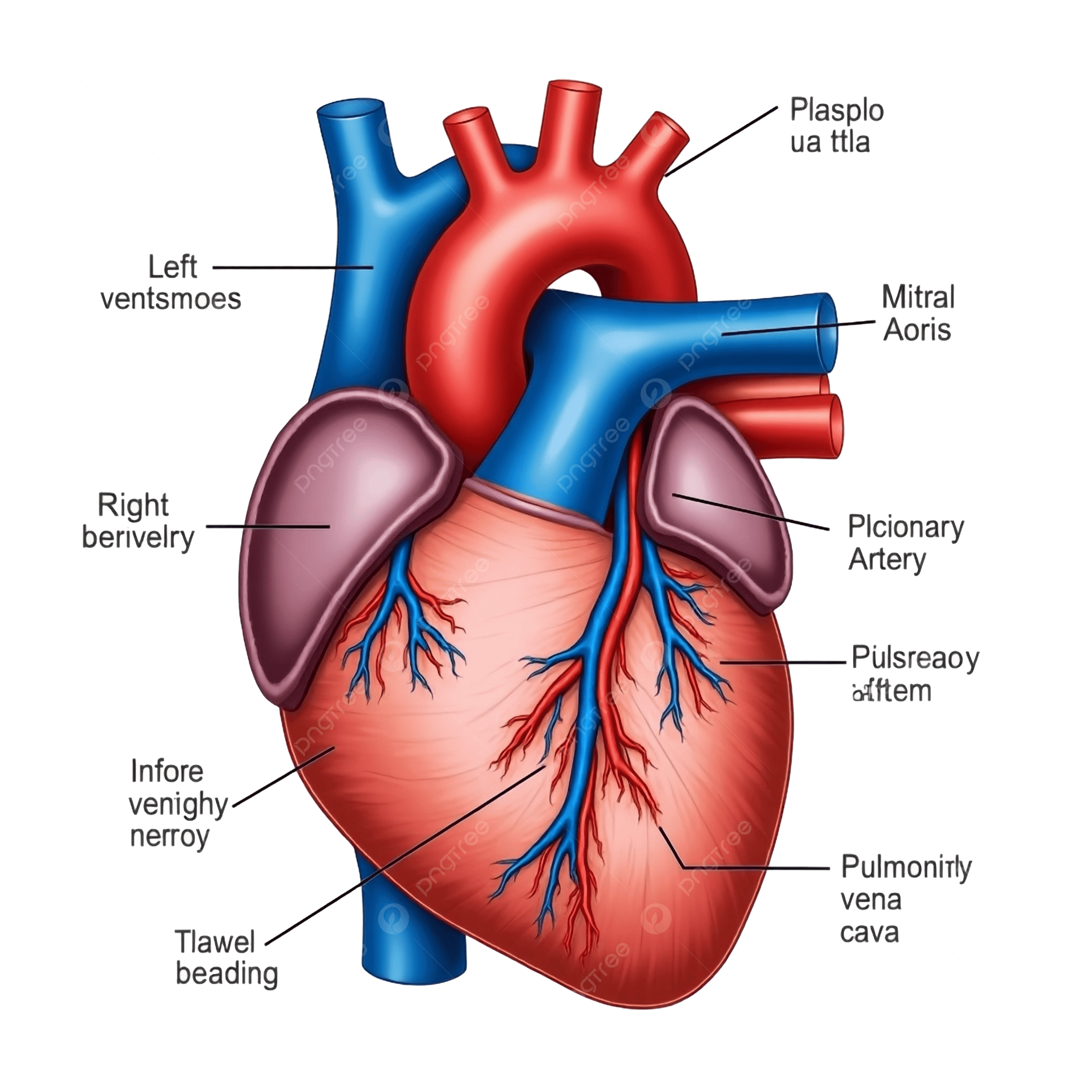 2500x2500 Detailed Anatomical Cutaway Illustration Of The Human Heart With Labeled Components, Human Heart Anatomy, Medical Illustration, Cutaway Heart Diagram PNG Transparent Image and Clipart for Free Download