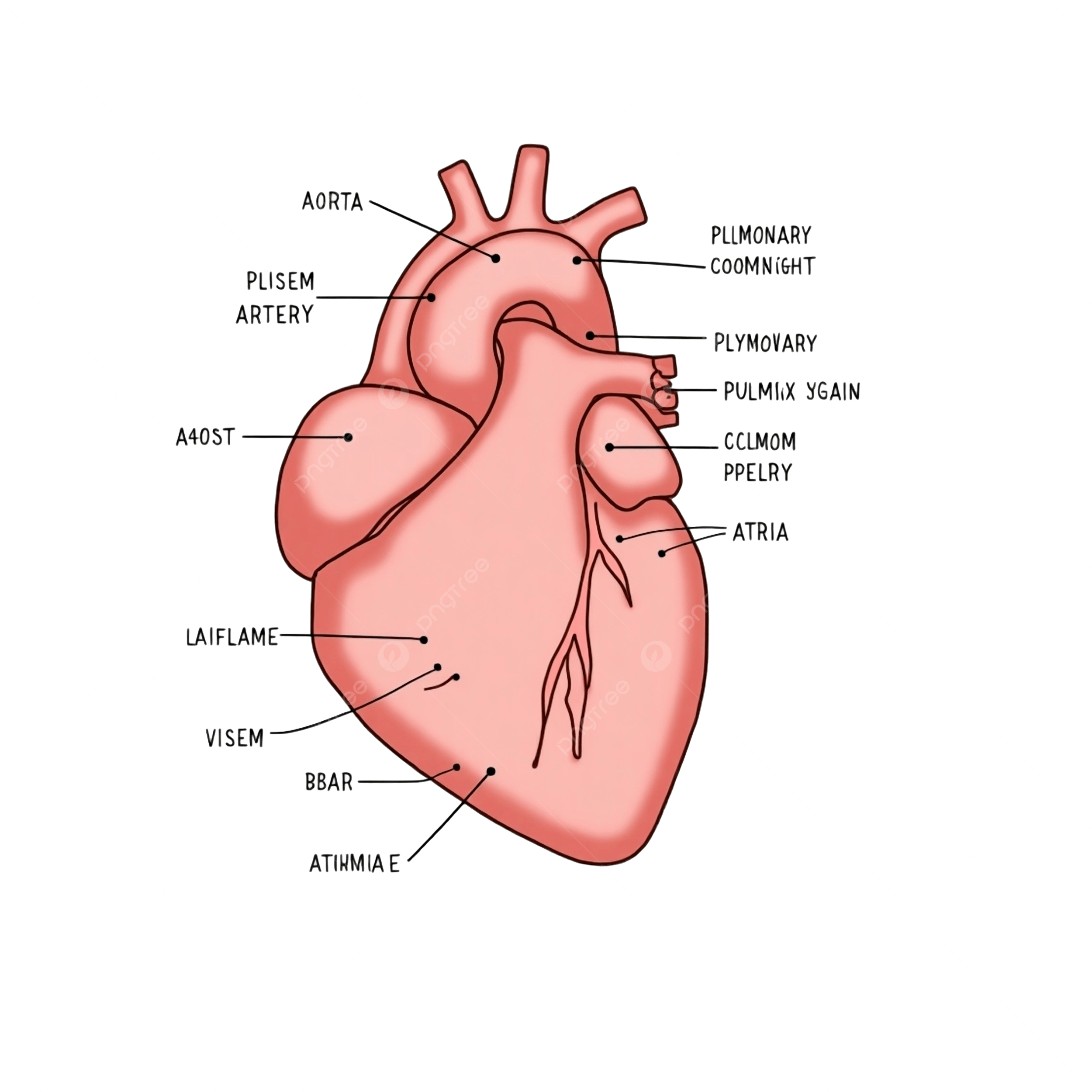2500x2500 Medical Grade Human Heart Diagram For Study And Research, Human Heart Anatomy, Heart Diagram, Medical Illustration PNG Transparent Image and Clipart for Free Download
