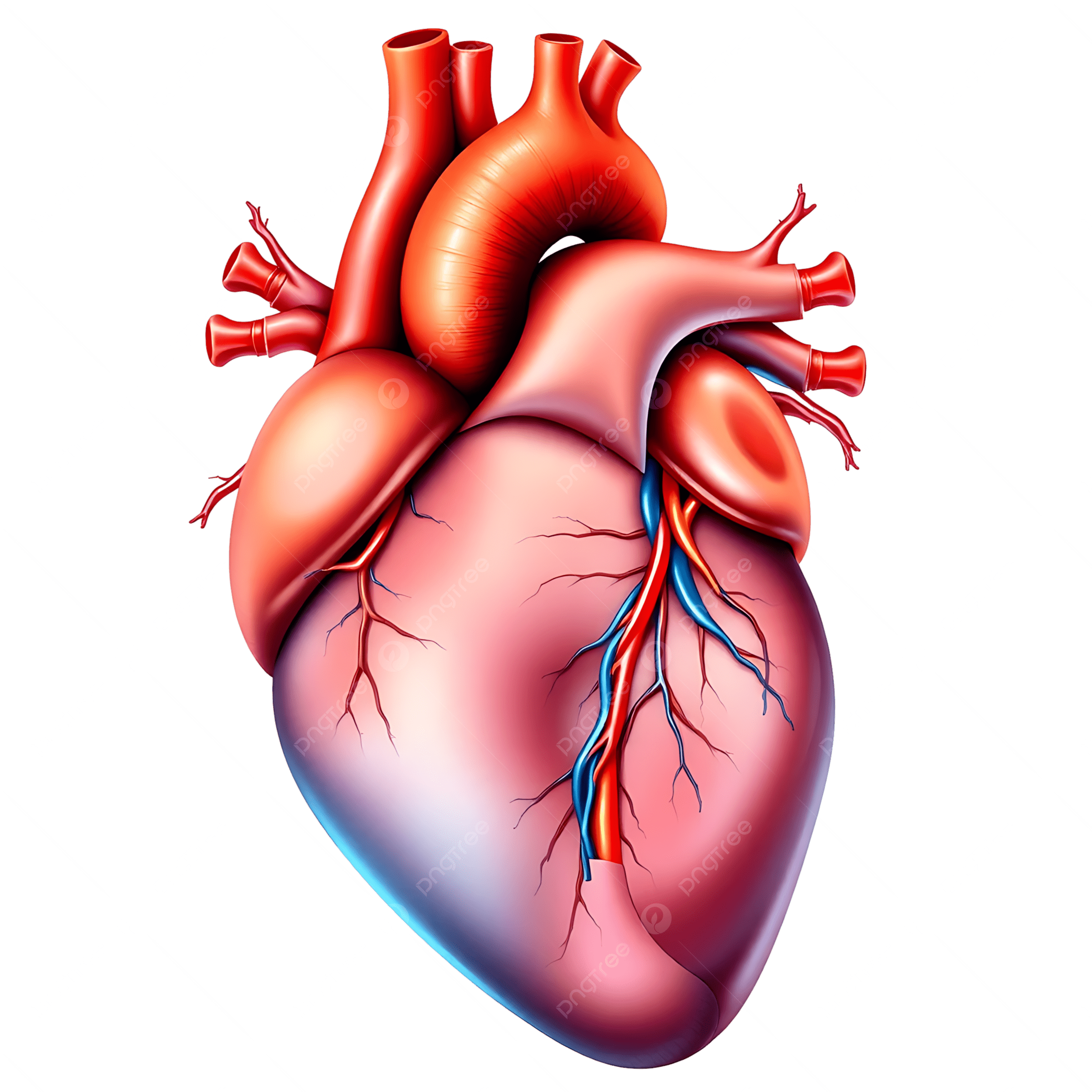 2500x2500 Realistic Human Heart Diagram For Educational And Scientific Purposes, Anatomical Heart, Heart Illustration, Medical Heart PNG Transparent Image and Clipart for Free Download