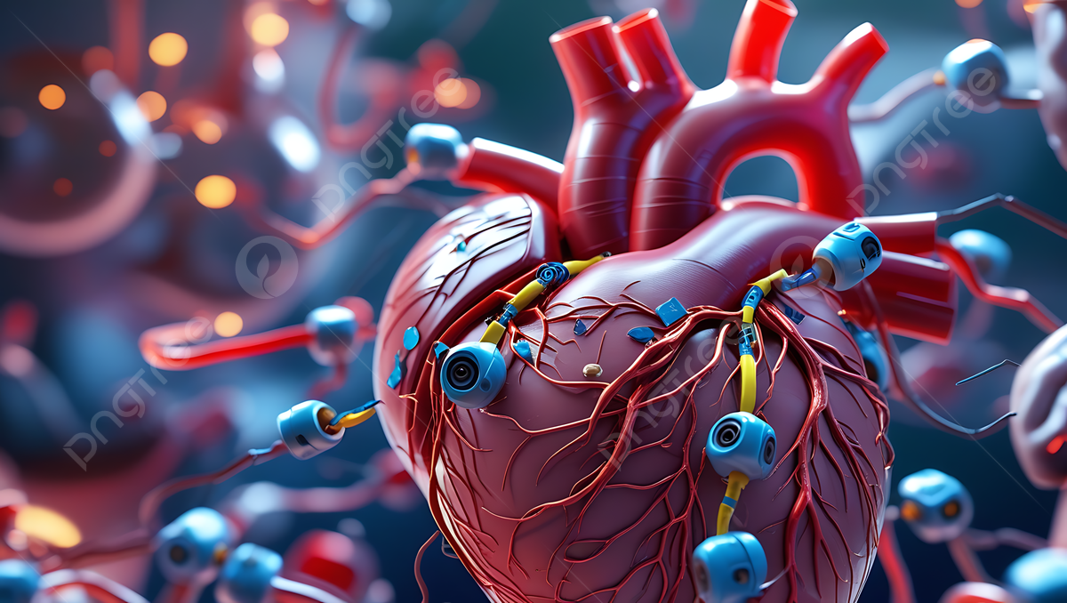 1200x678 Detailed Realistic 3D Rendering Of Human Heart With Robotic Elements Interwoven In Arteries And Veins Showcasing Fusion Biology Technology, Heart, Human, 3D Background Image And Wallpaper for Free Download