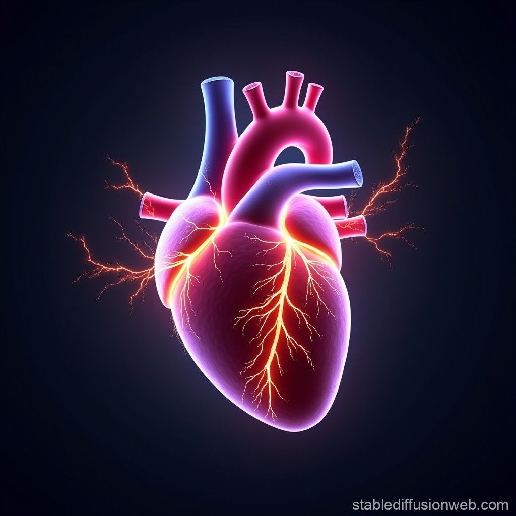 1024x1024 Human Heart Generates Energy. Stable Diffusion Online