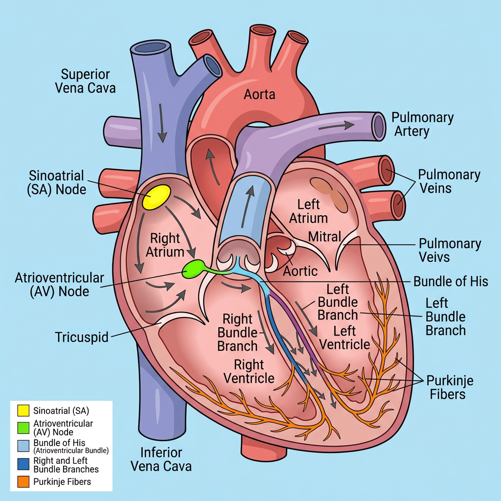 1024x1024 Understanding The Human Heart Conduction System. AI Art Generator. Easy Peasy.AI