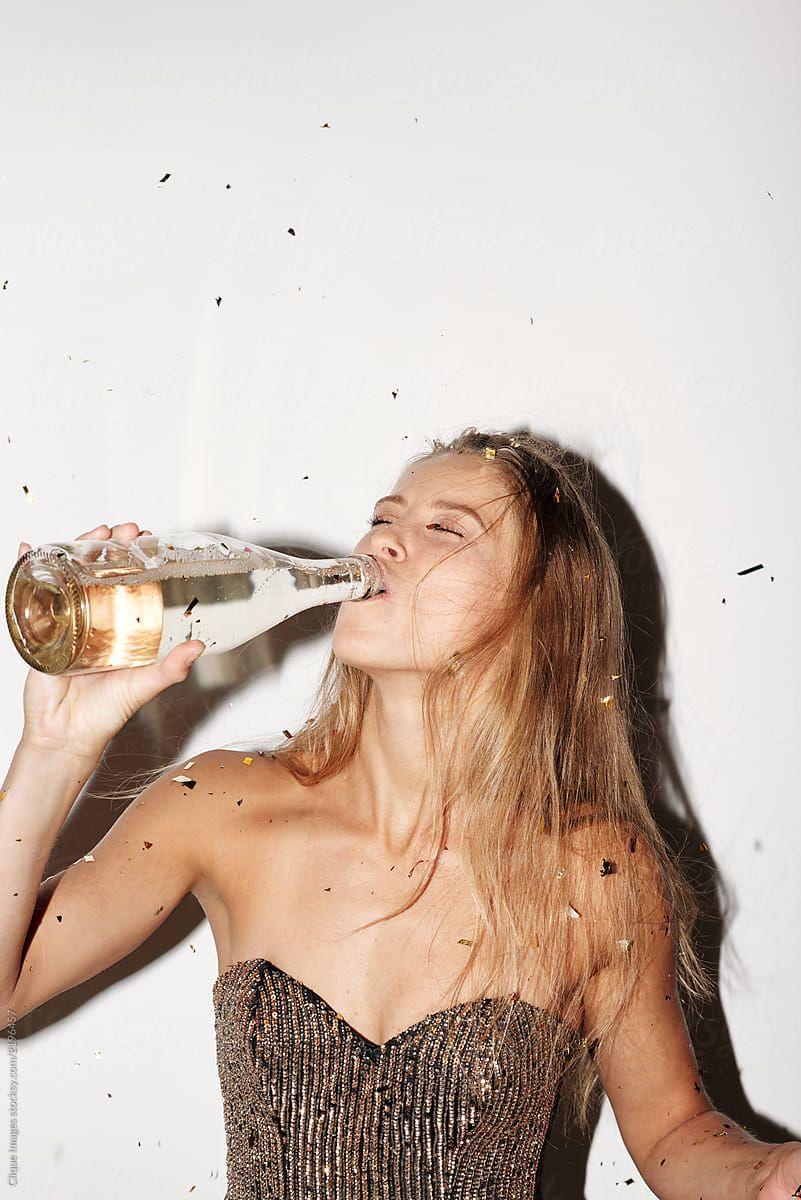 801x1200 Woman Drinking Champagne by Clique Image, Drinking