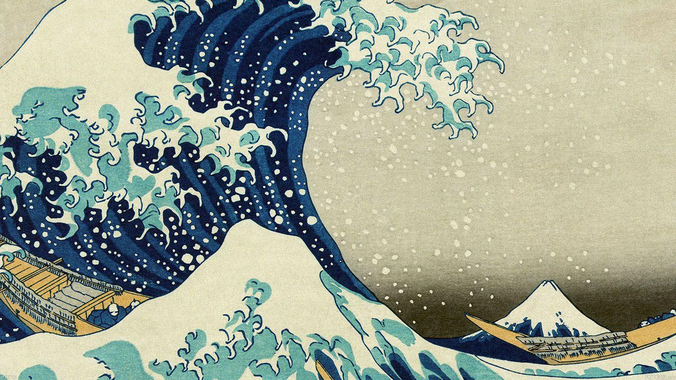 1366x768 wallpaper for desktop, laptop. wallpaper great wave off kanagawa