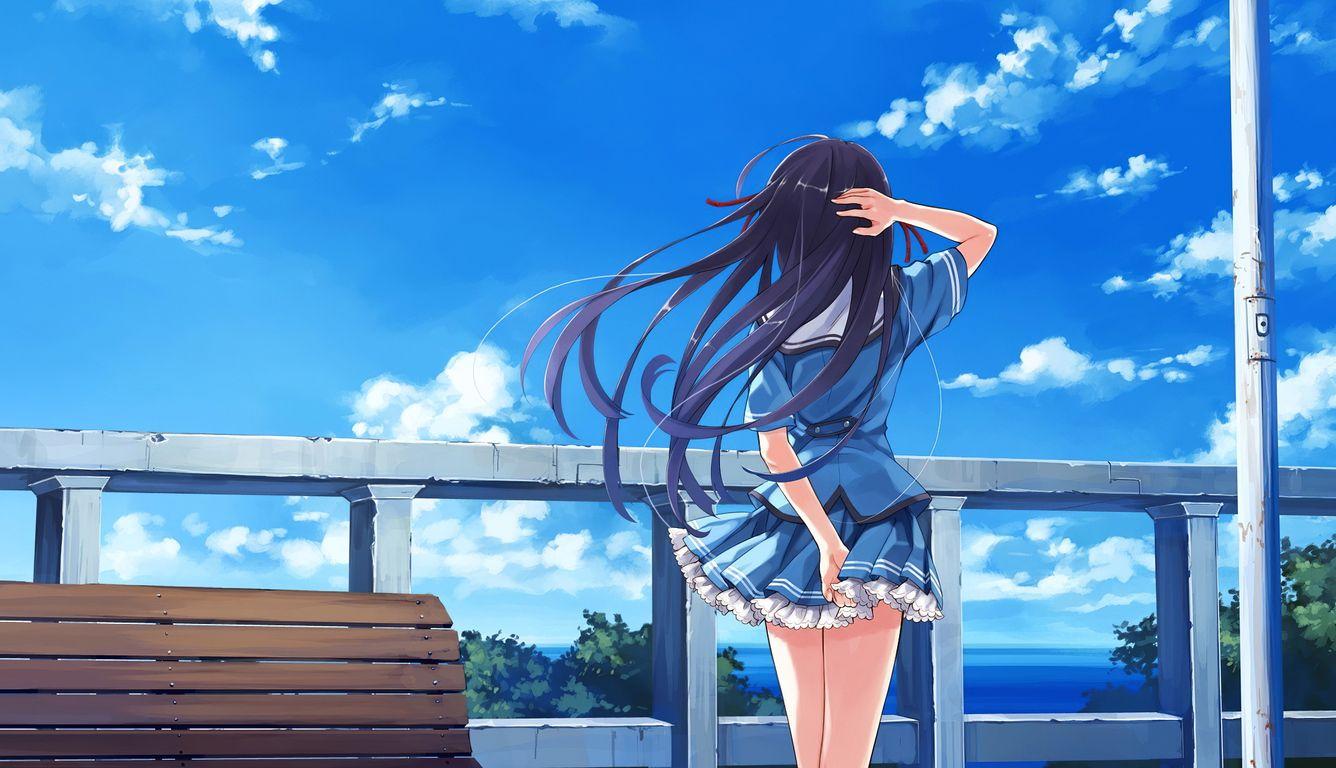 1336x768 Deep Blue Sky Pure White WingsKoga Sayoko 4k Laptop HD HD 4k Wallpaper, Image, Background, Photo and Picture