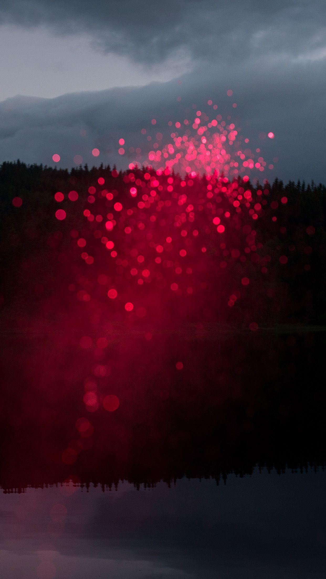 1242x2208 Mountain Light Bokeh Pattern Background