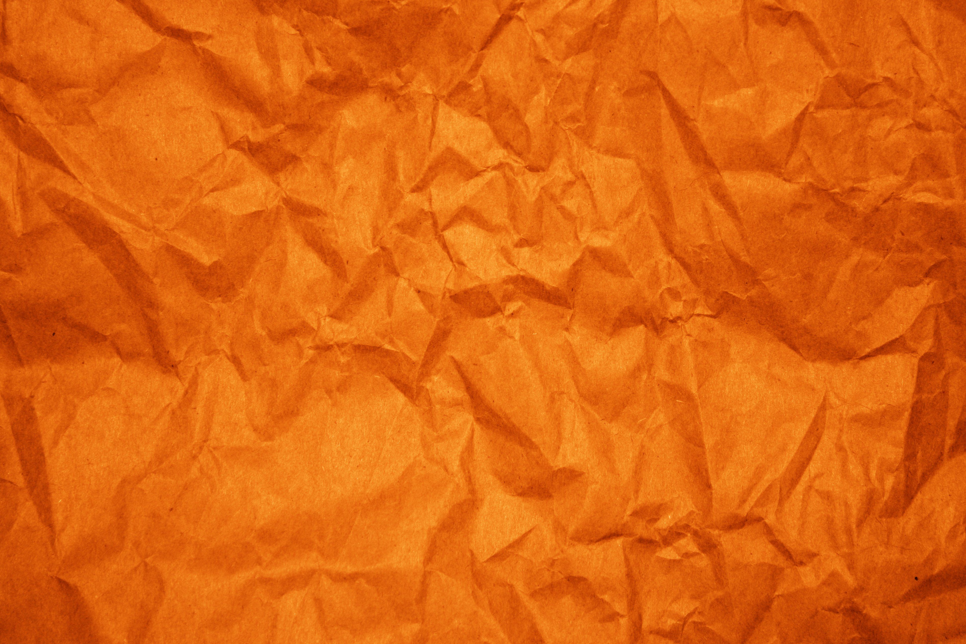 3888x2592 Crumpled Orange Paper Texture
