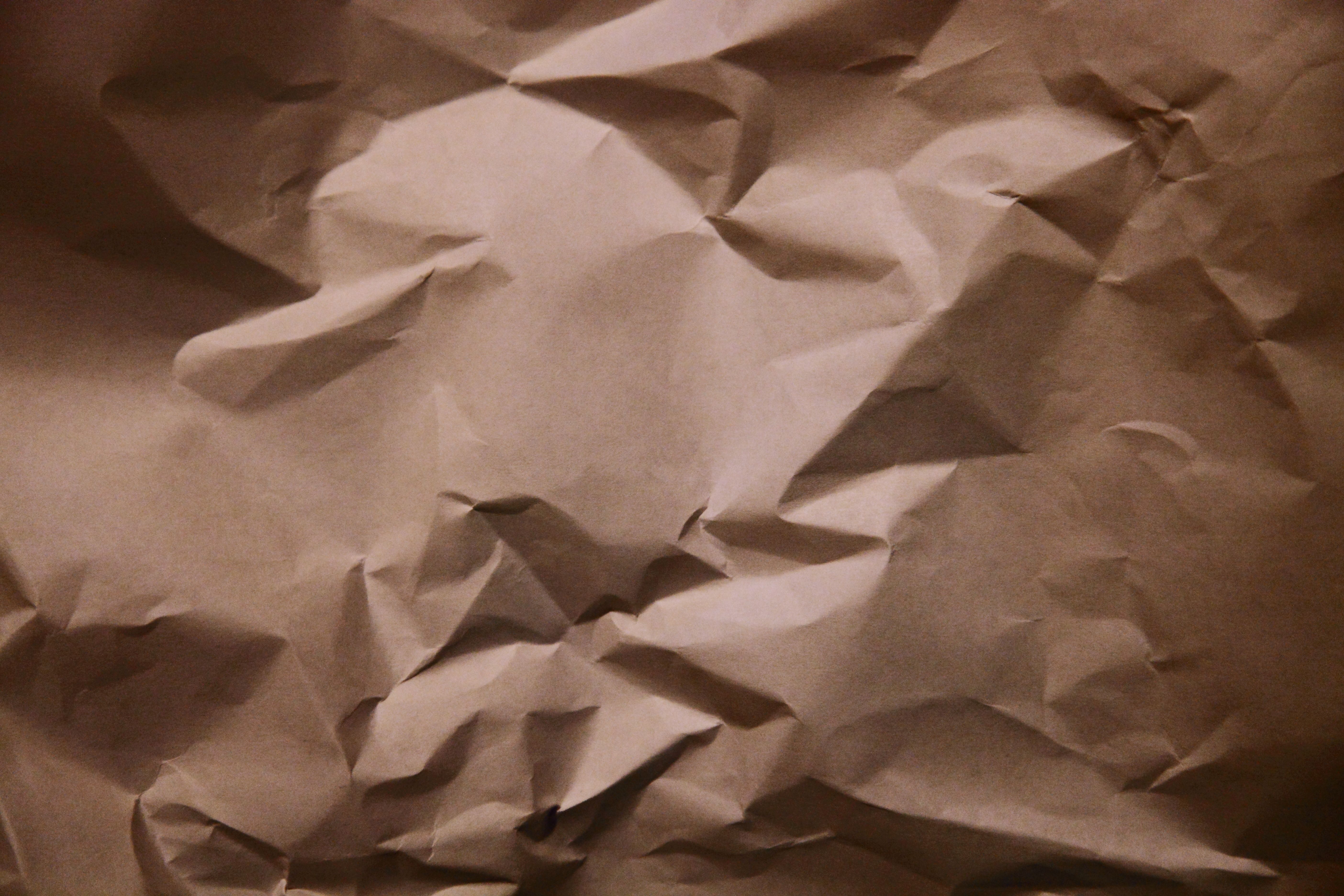 5616x3744 Crinkled Wrinkled Brown Paper Bag Wallpaper Texture Free High Resolution Creative