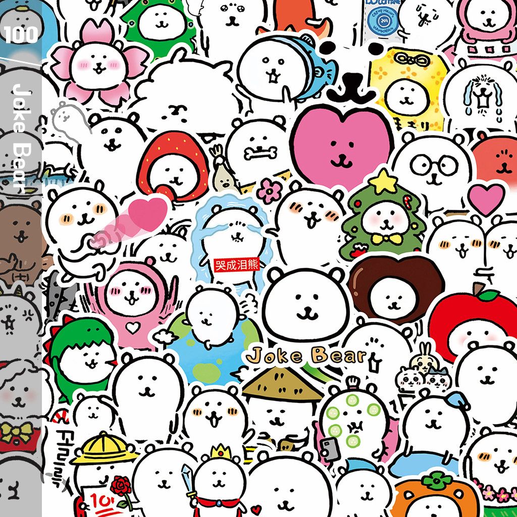 1024x1024 Y&P. Hình Dán Chống Nước Joke Bear Phim Hoạt Hình Mũ Bảo Hiểm Máy Tính Xách Tay Hành Lý Dán Thiết Lập, 100tờ. Shopee Việt Nam