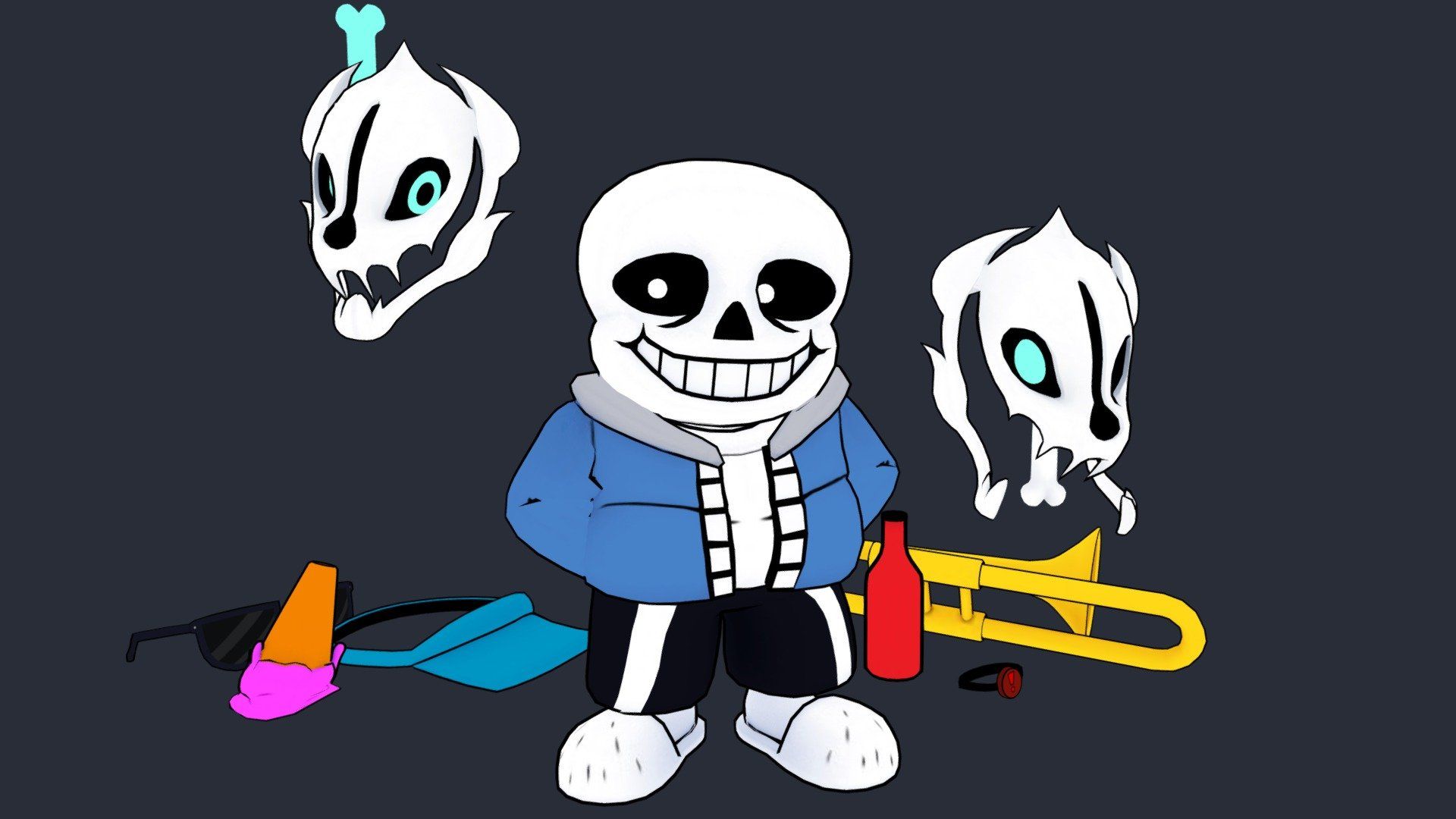 1920x1080 sans Free 3D model by VibaPop [e8e5b38]