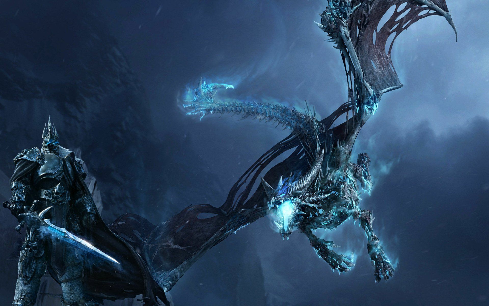 1920x1200 Wrath of the Lich King: Epic Dragon Battle HD Wallpaper