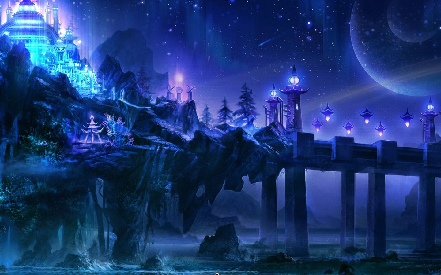 1440x900 3D Fantasy Masterpiece Nine World The Official Game Wallpaper