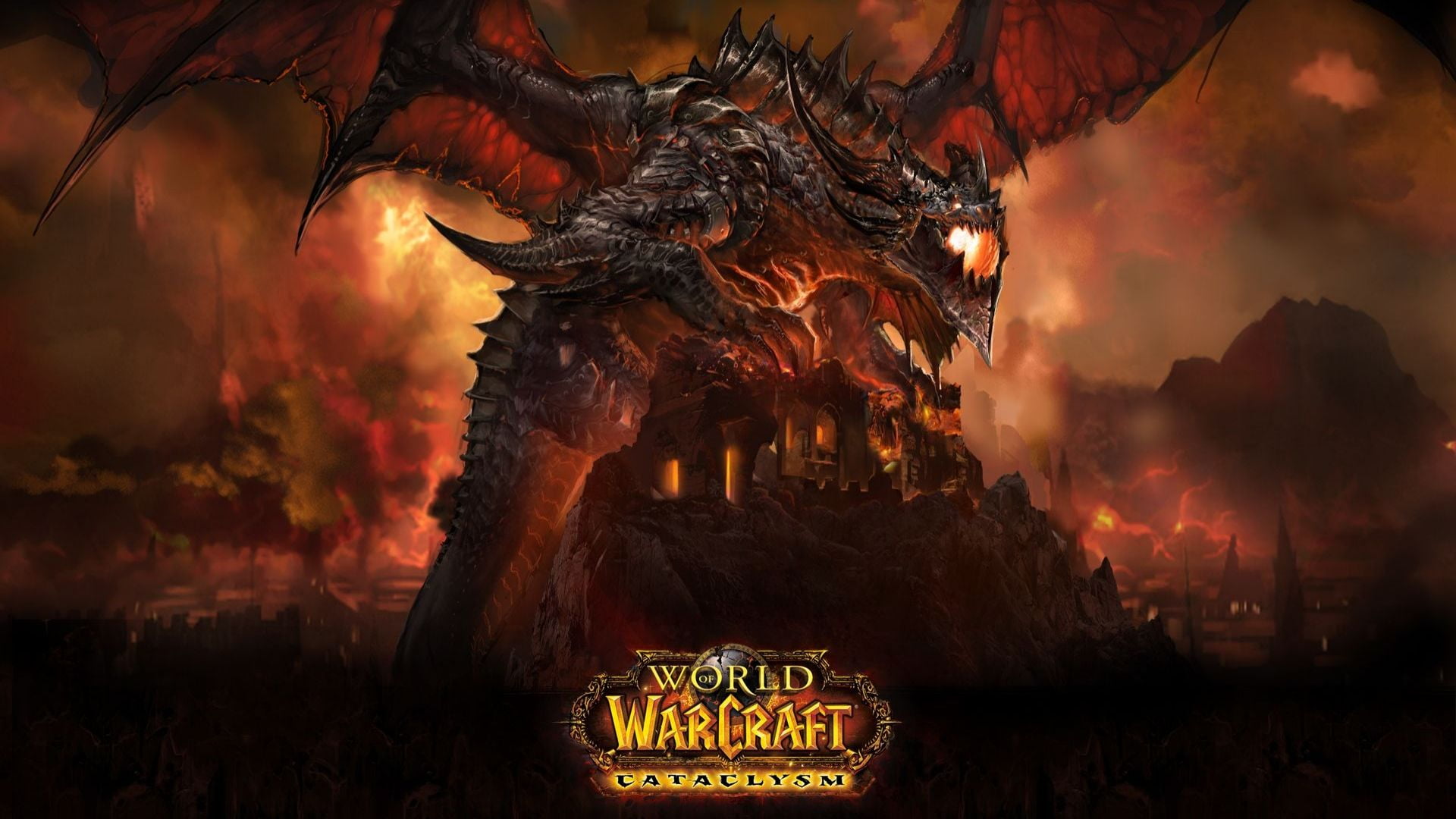 1920x1080 World of WarCraft digital wallpaper, Deathwing, World of Warcraft: Cataclysm, World of Warcraft, fantasy art HD wallpaper