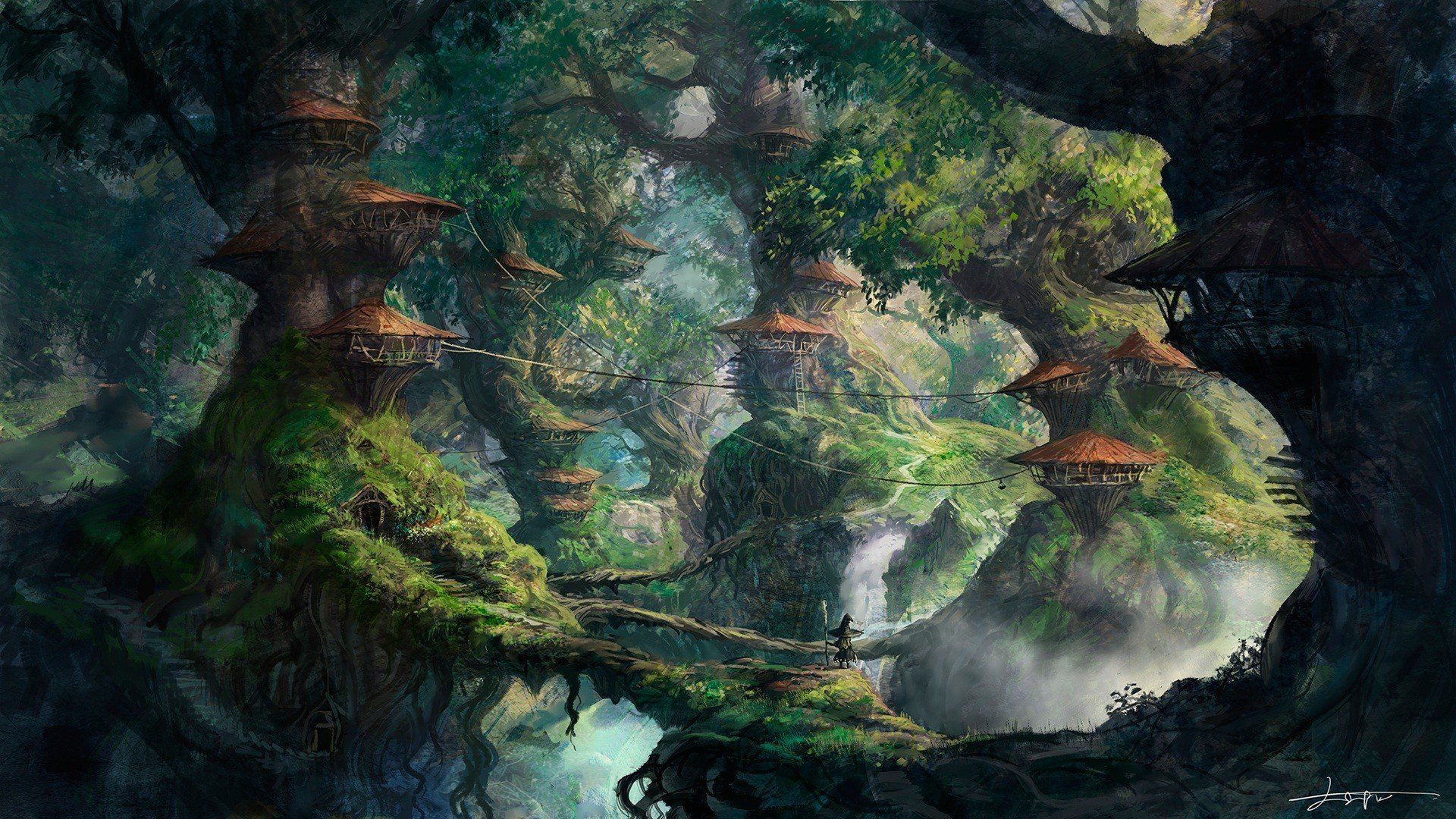 1920x1080 witch, Landscape, Trees Wallpaper HD / Desktop and Mobile Background