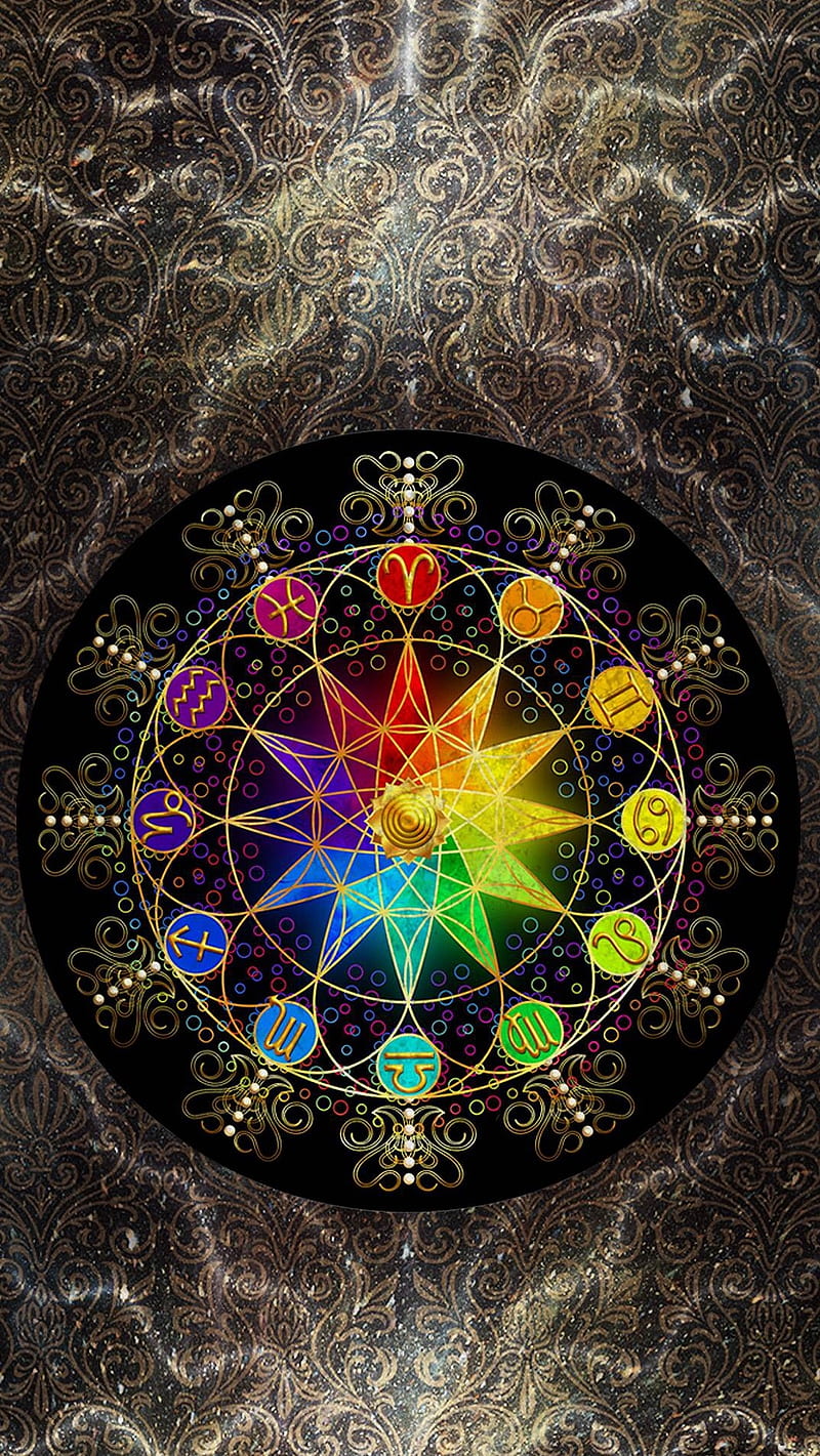 800x1421 Zodiac Wheel, HD phone wallpaper