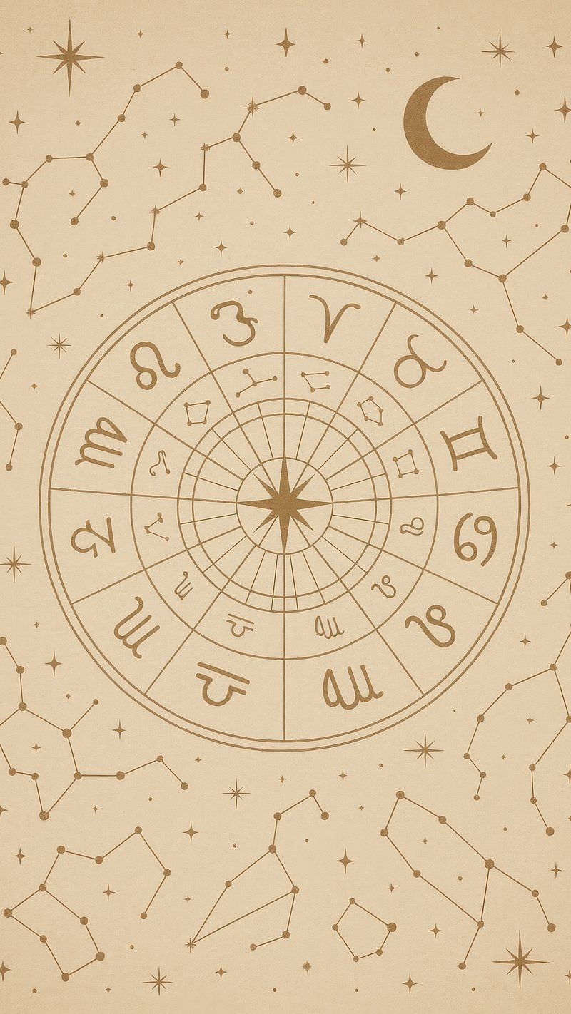 800x1422 Astrological zodiac wheel mobile wallpaper. Free Photo Illustration