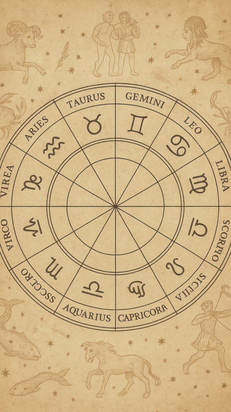 800x1422 Astrological zodiac wheel mobile wallpaper. Free Photo Illustration