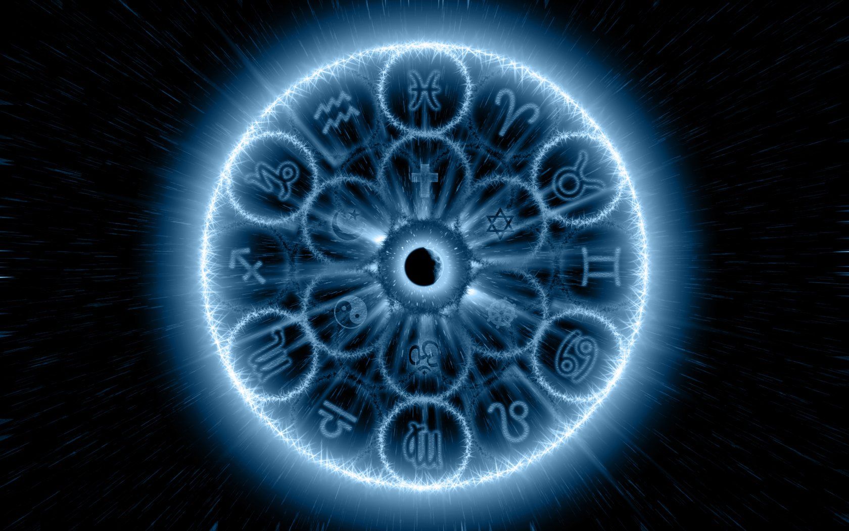 1680x1050 Celestial Zodiac Art HD: Mystical Signs in Cosmic Glowx1050