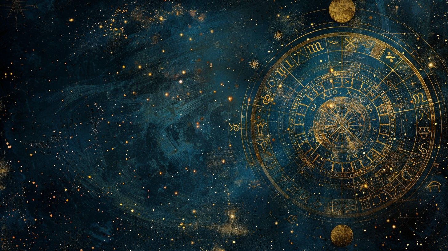 1456x816 Download Cosmic Zodiac Wheel Image, Zodiac, Stars