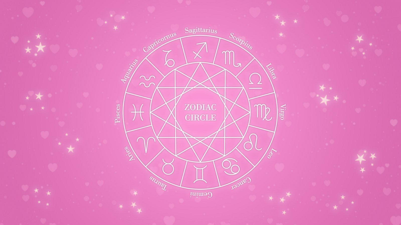1600x900 Pink Zodiac Signs Wallpaper