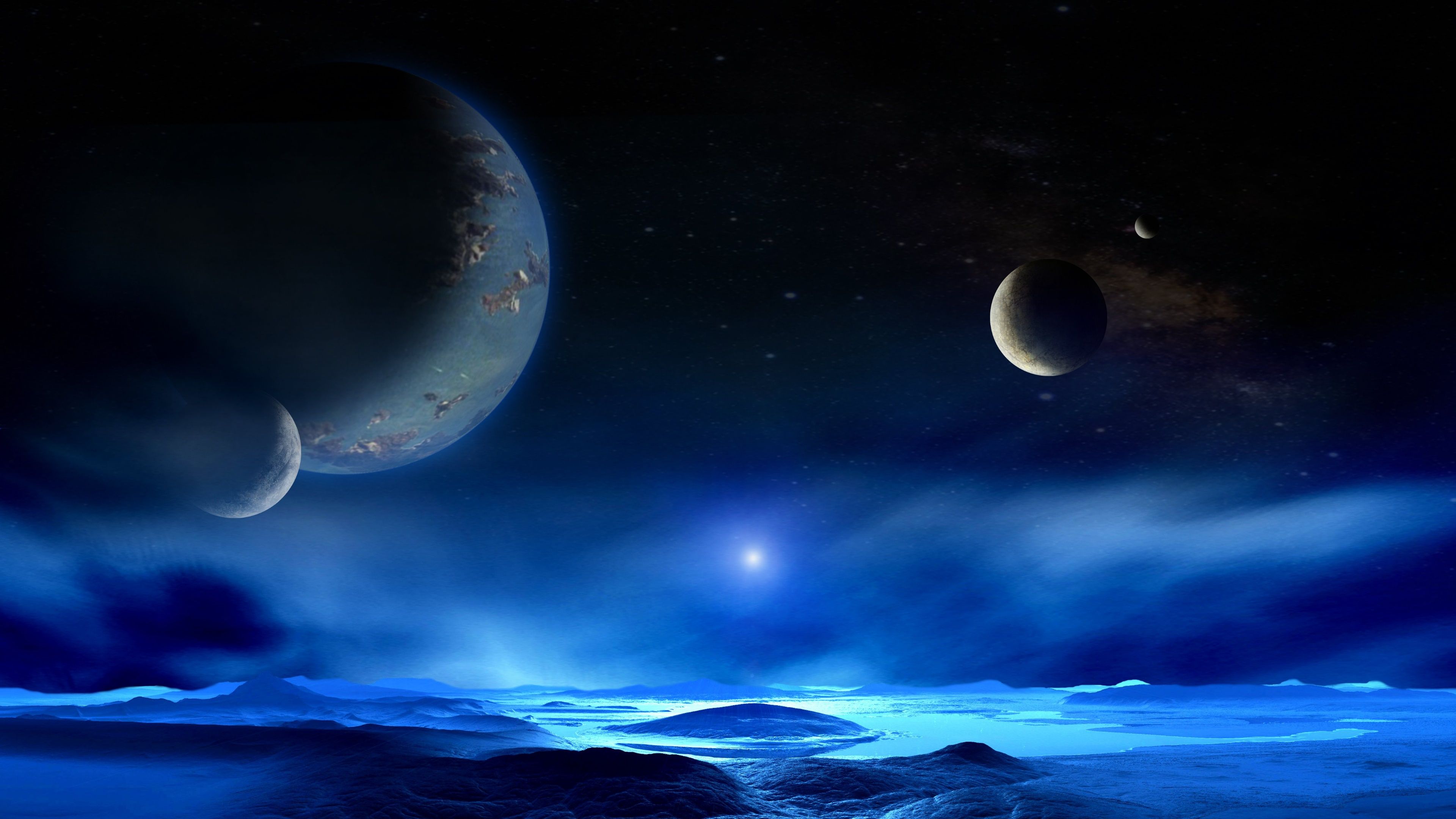 3840x2160 Blue Space 4k Wallpaper