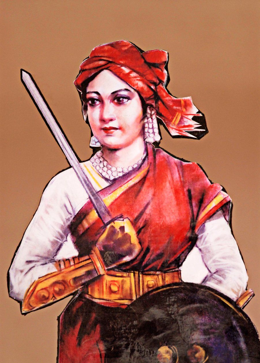 902x1260 Portrait Of Rani Laxmibai, Queen Of Jhansi, Great Freedom Fighter Of India's First War Of Independence, Indian Mutiny 1857 58