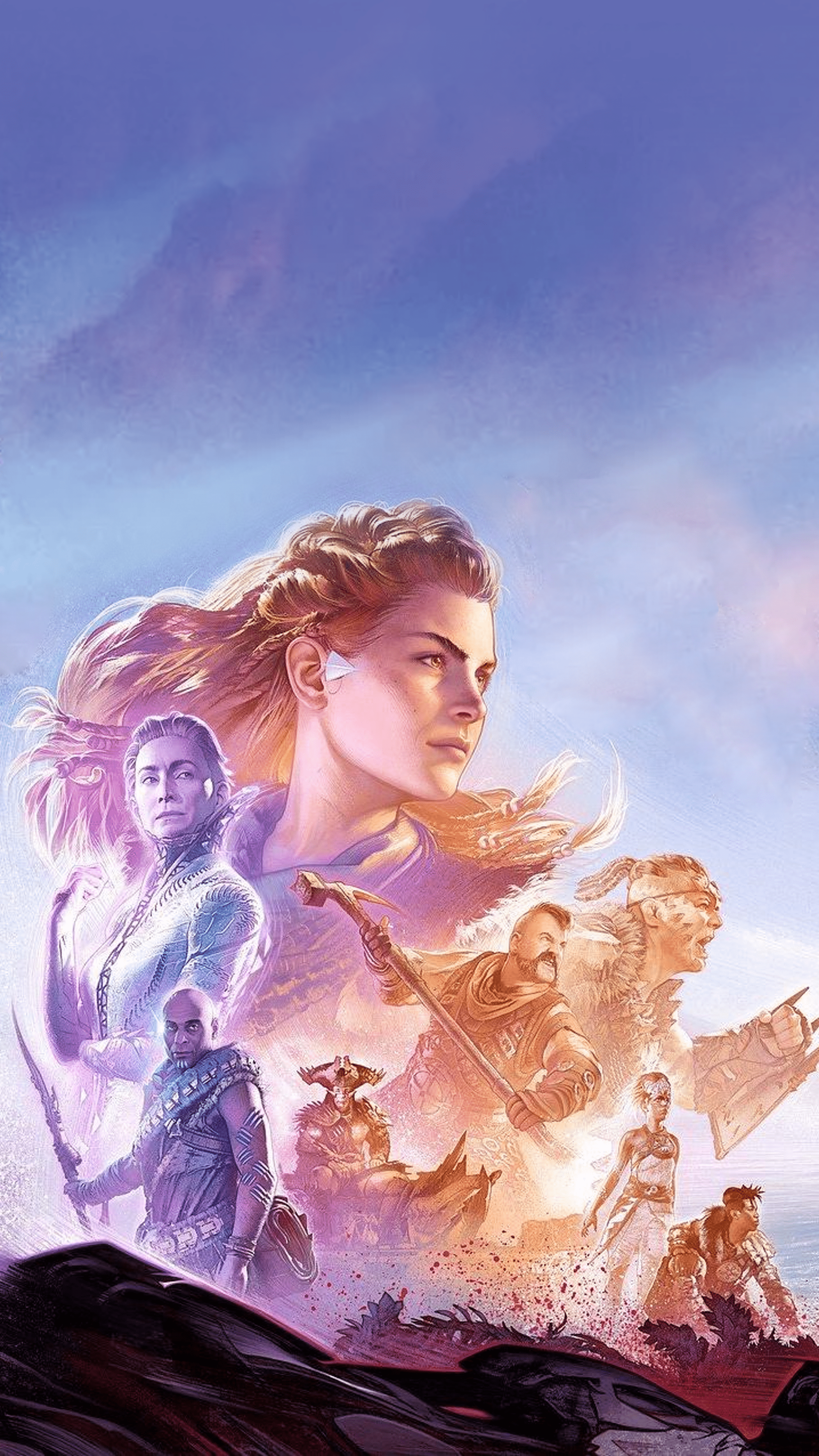 2160x3840 Removed the text from the Official Poster and filled in some gaps to make a Horizon Forbidden West Wallpaper