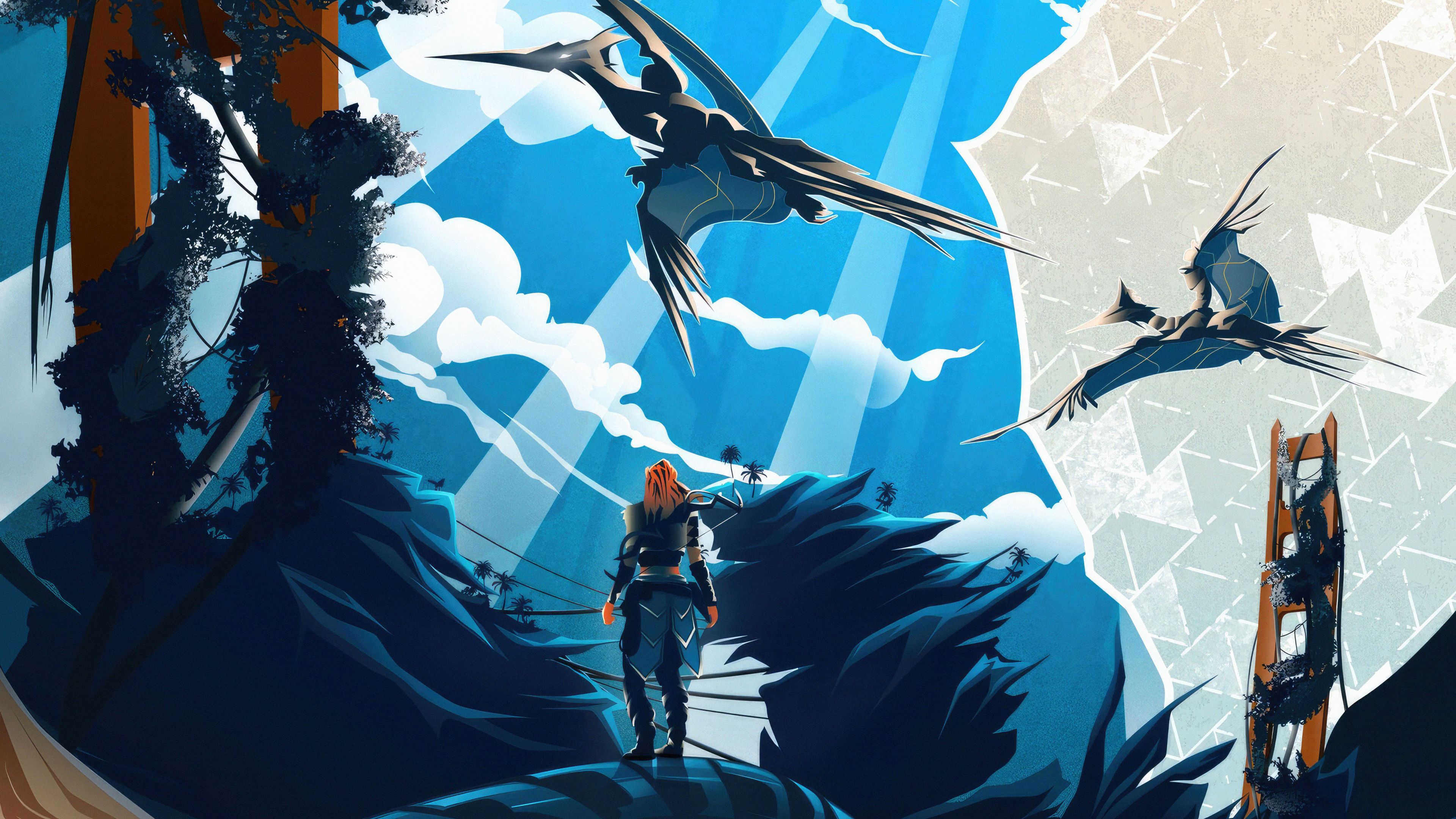 3840x2160 Horizon Forbidden West Minimalist Art Wallpaper, HD Games Wallpaper, 4k Wallpaper, Image, Background, Photos and Picture