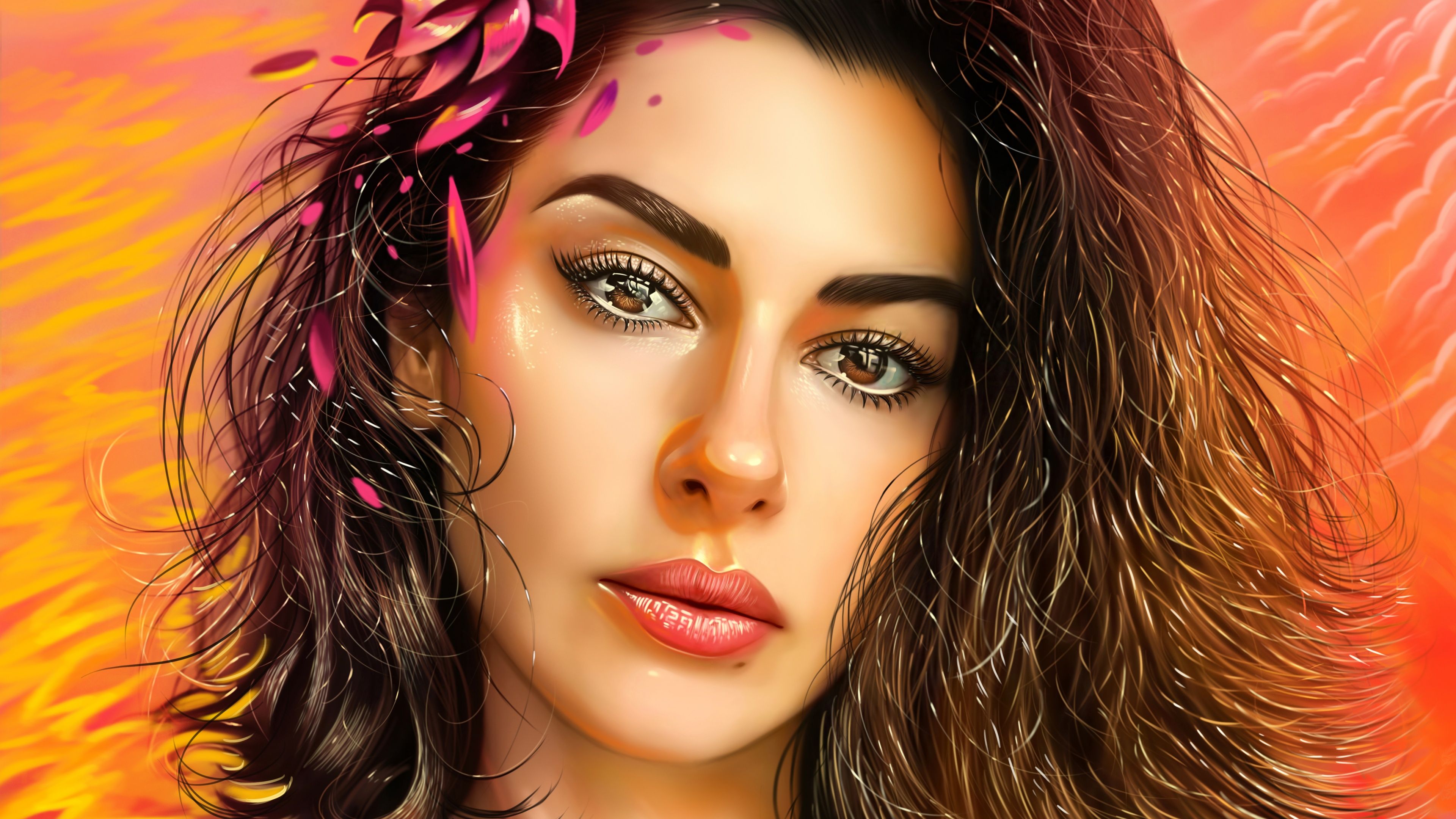3840x2160 Beautiful girl Wallpaper 4K, Girly background, Portrait