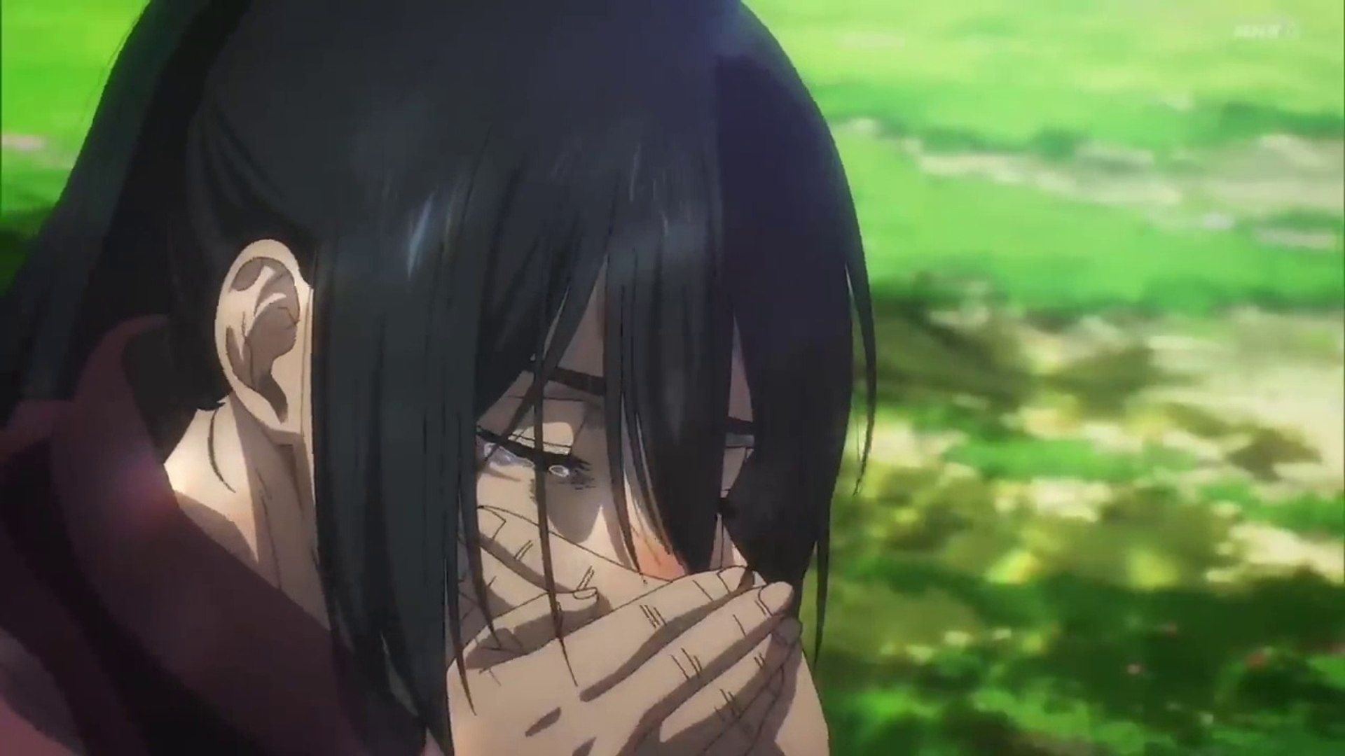 1920x1080 Mikasa crying at Eren's Grave. Attack on Titan Ending Scenes. AOT Sad ending