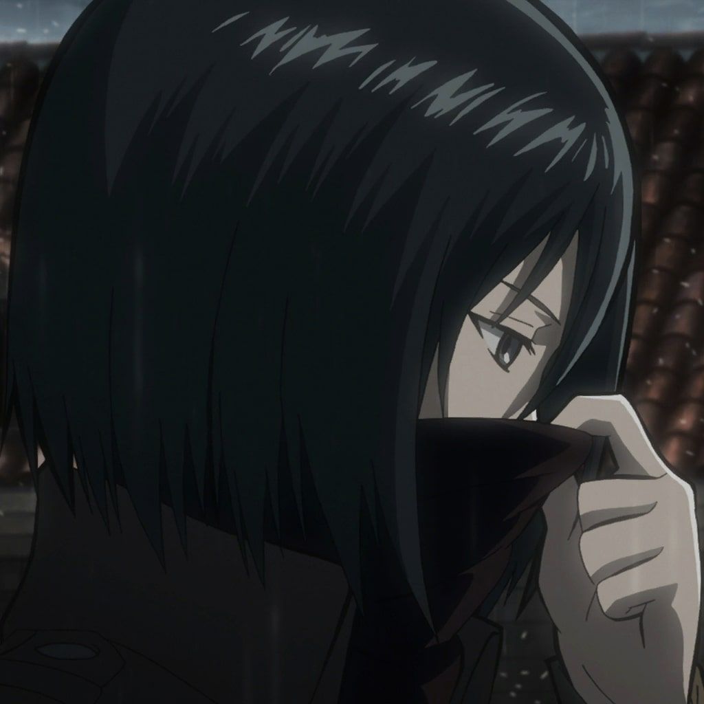 1024x1024 Attack on Titan Sad Mikasa Dynamic
