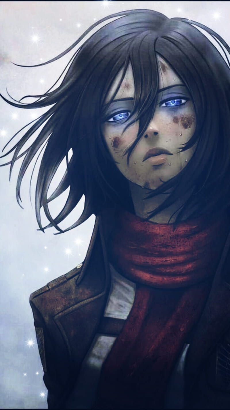 800x1422 Mikasa, attackontitan, black, cool, mikasaackermann, sad, shingekinokyojin, woman, HD phone wallpaper