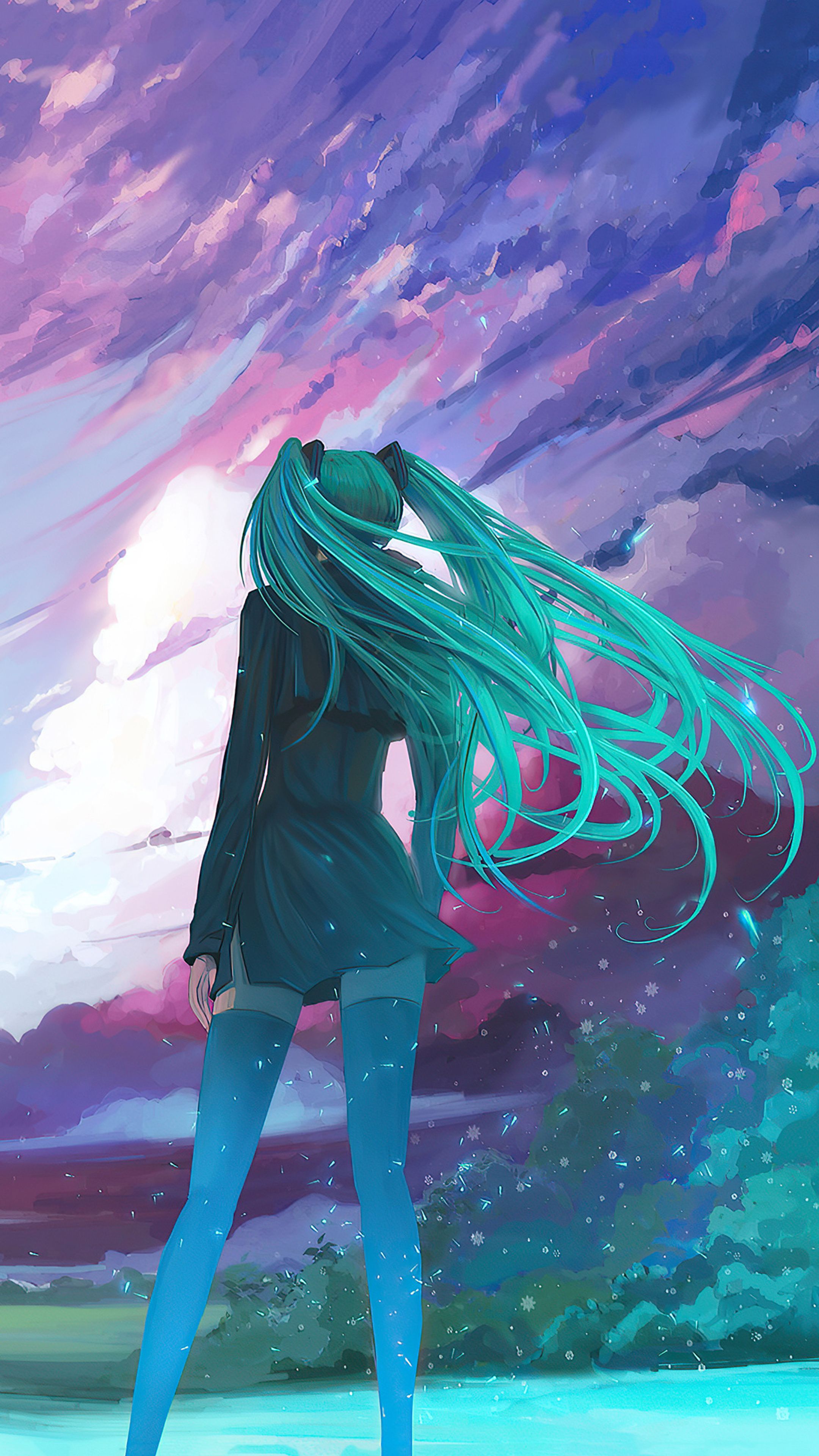 2160x3840 Anime Girl Long Hair Cold Winds 4k Sony Xperia X, XZ, Z5 Premium , HD 4k Wallpaper, Image, Background, Photos and Picture