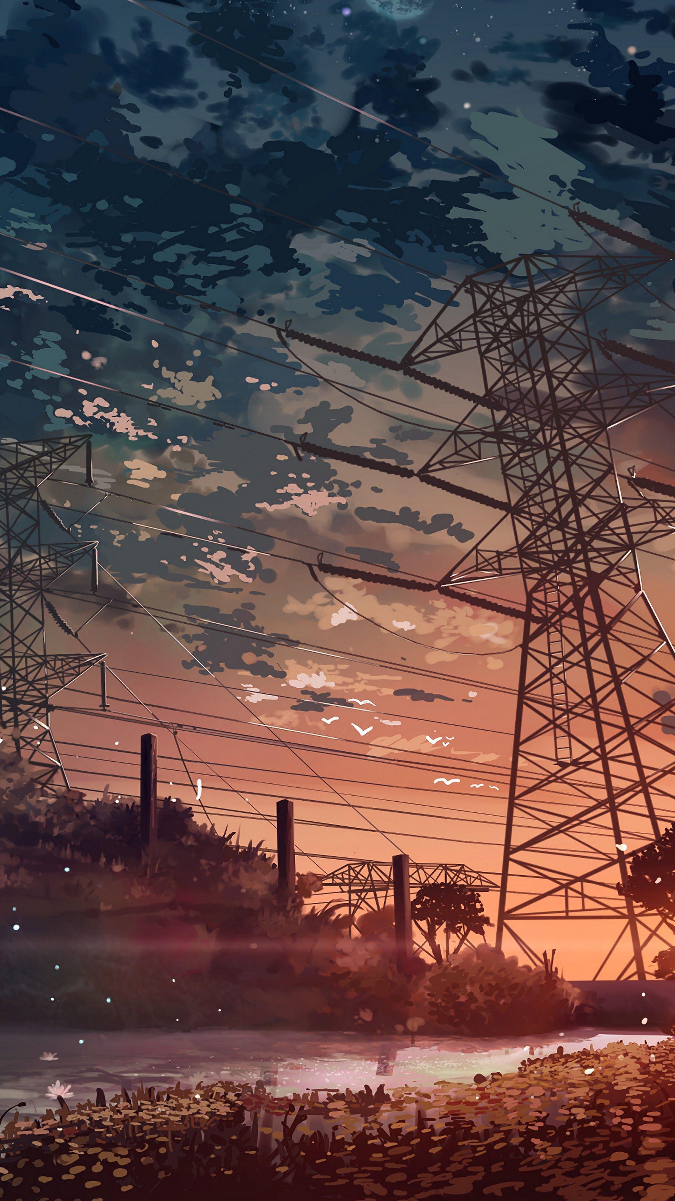 2160x3840 Wallpaper Anime, Theatrical Scenery, Landscape, Art, Cloud, Background Free Image