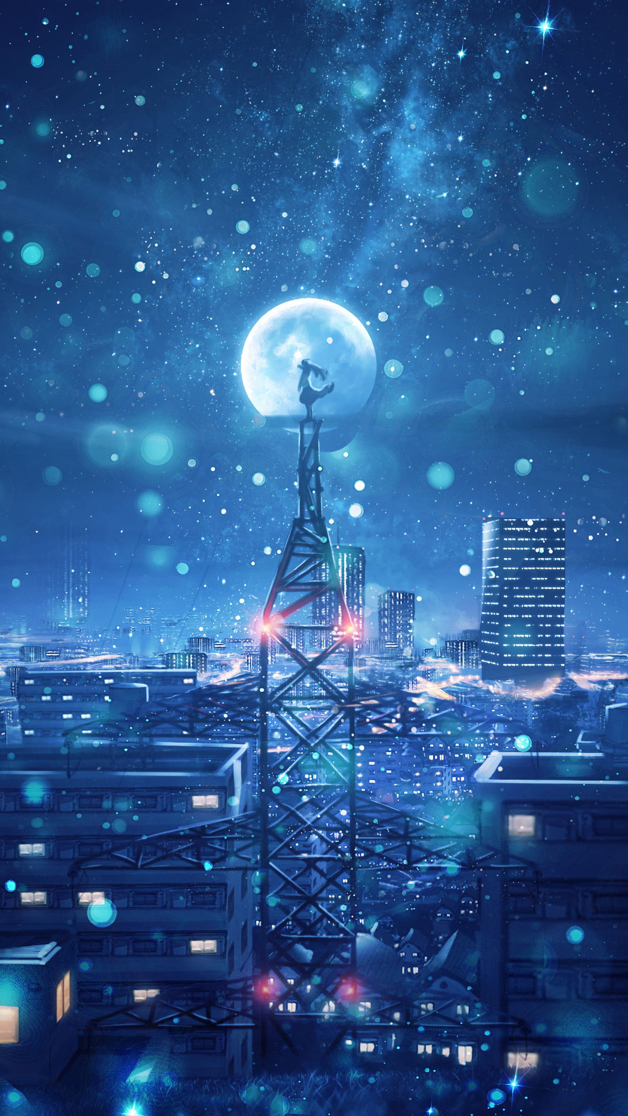 2160x3840 Wallpaper Anime, Atmosphere, Skyscraper, Building, World, Background Free Image
