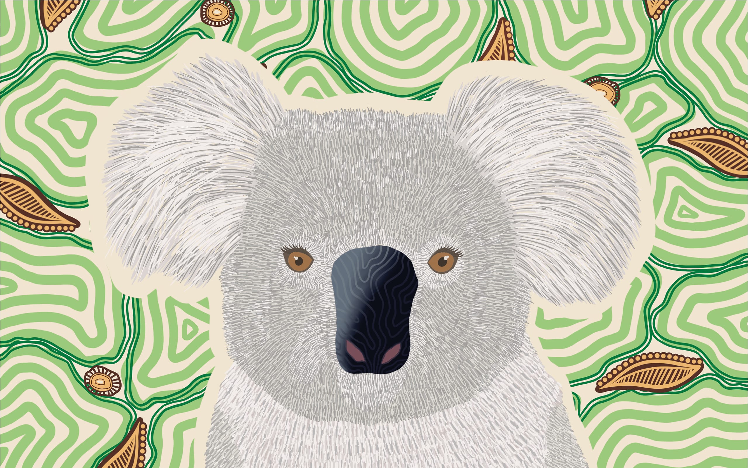 2560x1600 Indigenous Koala Art Wallpaper