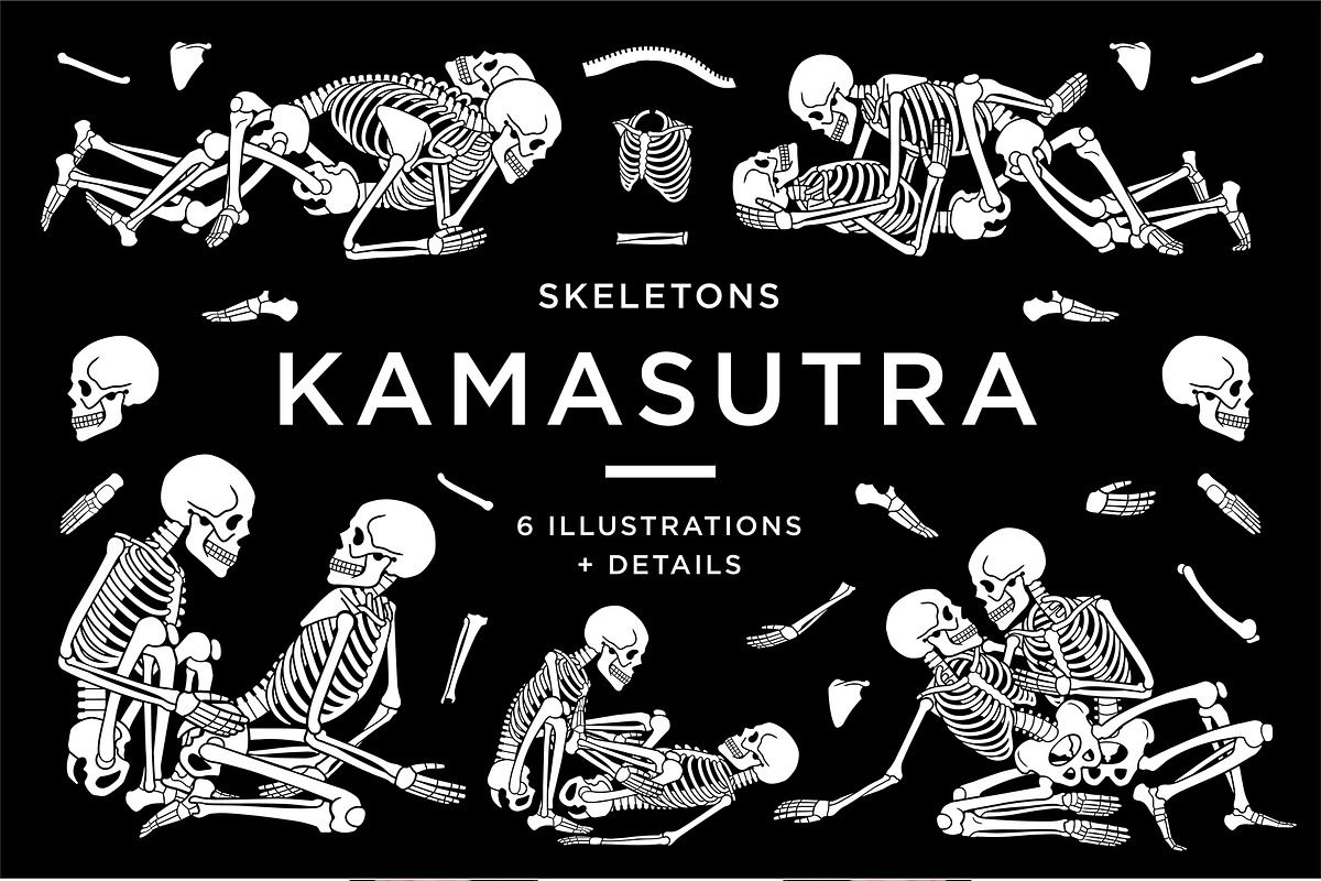 1200x800 KAMASUTRA with skeletons, an Illustration