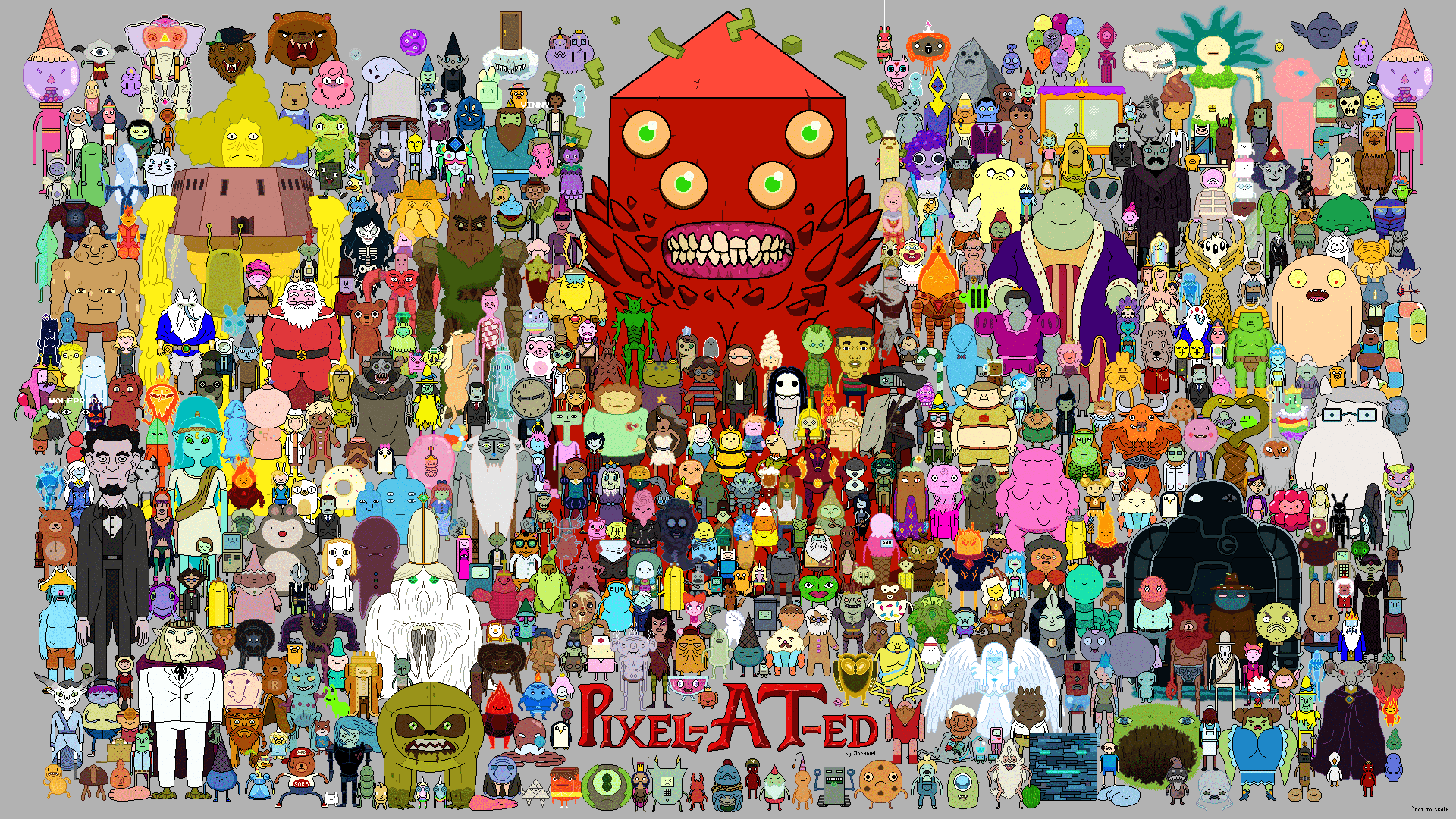 3840x2160 I drew 500 AT characters as pixel art! I've been working on this on and off for the past 5 years, so I'm glad to finally be finished with it