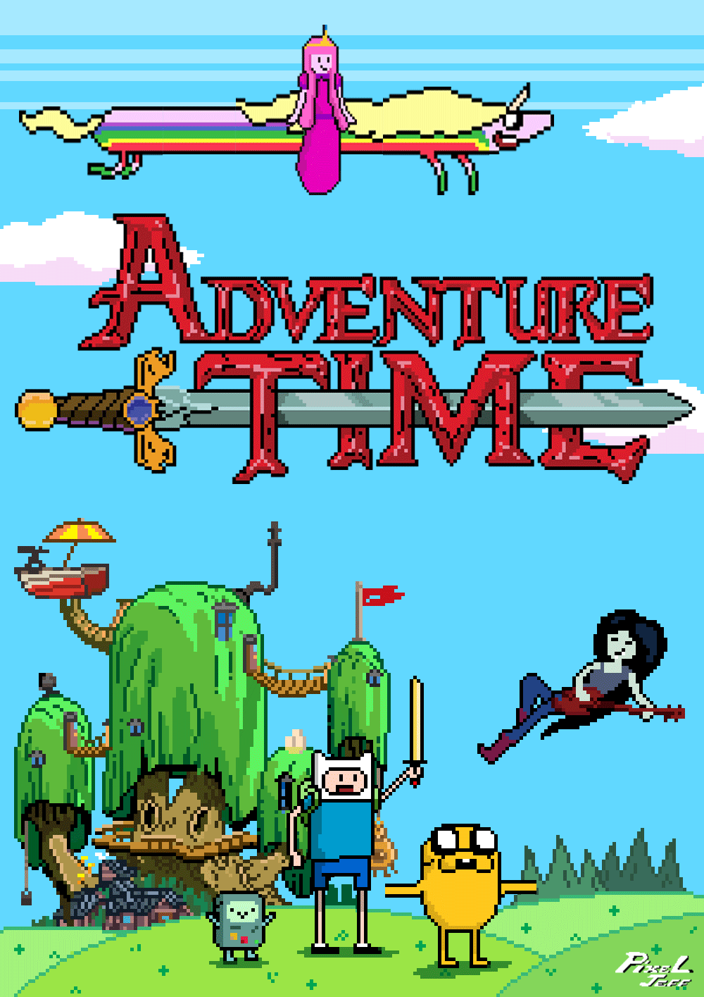 1000x1415 Adventure Time, Pixel Jeff