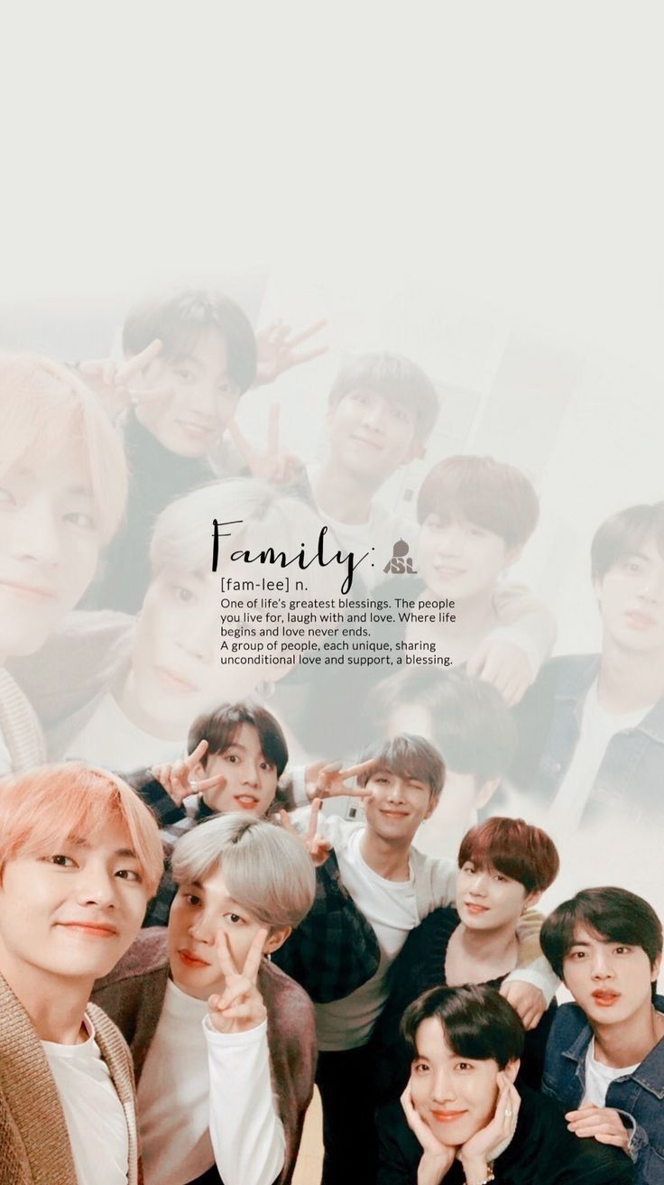 736x1313 BTS Family. Family aesthetic wallpaper, Family group wallpaper, Bts wallpaper quotes
